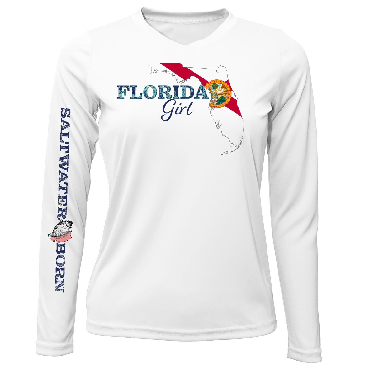 Linear Logo Stuart Florida Girl Long Sleeve UPF 50+ Dry-Fit Shirt
