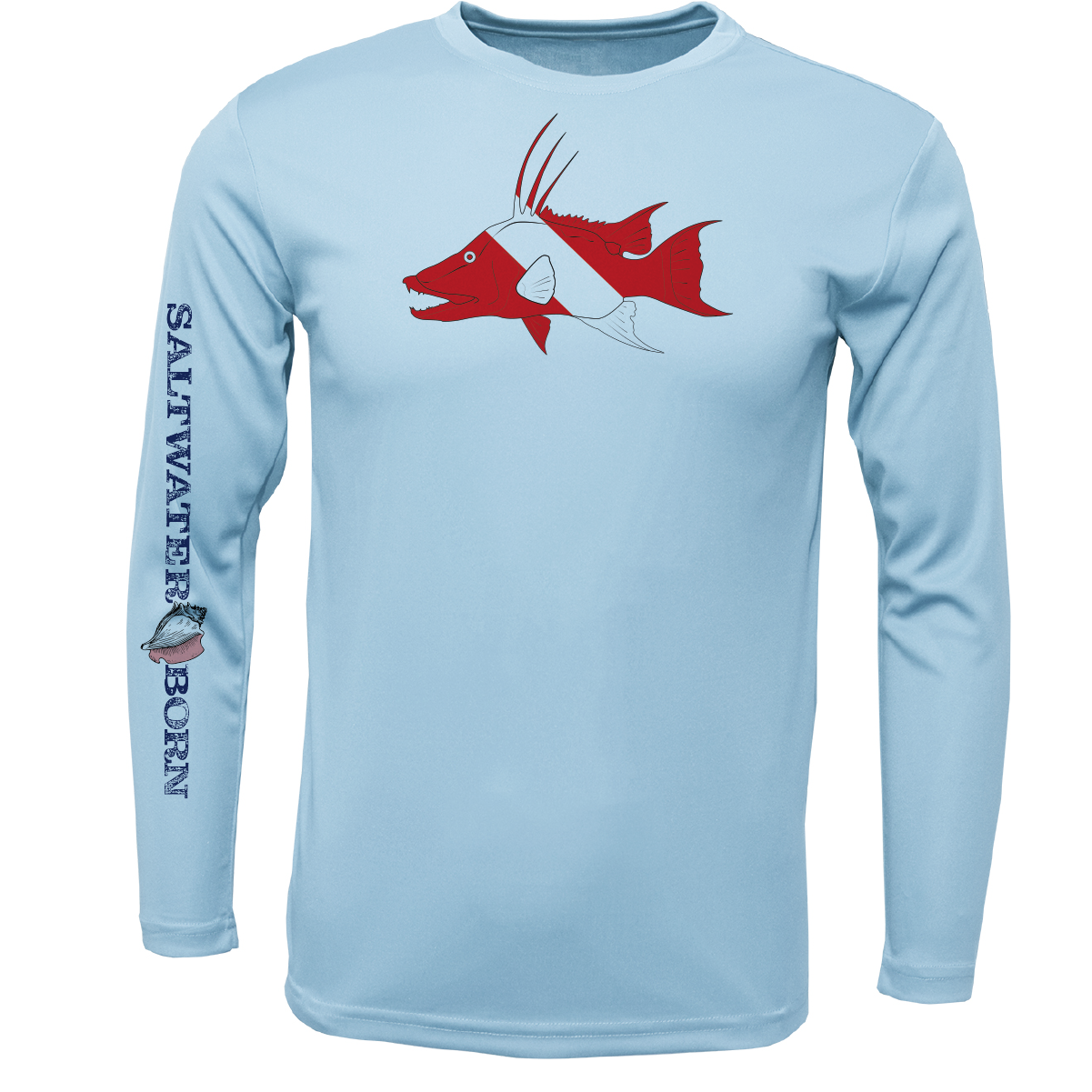 Key West, FL Hogfish Diver Men's Long Sleeve UPF 50+ Dry-Fit Shirt