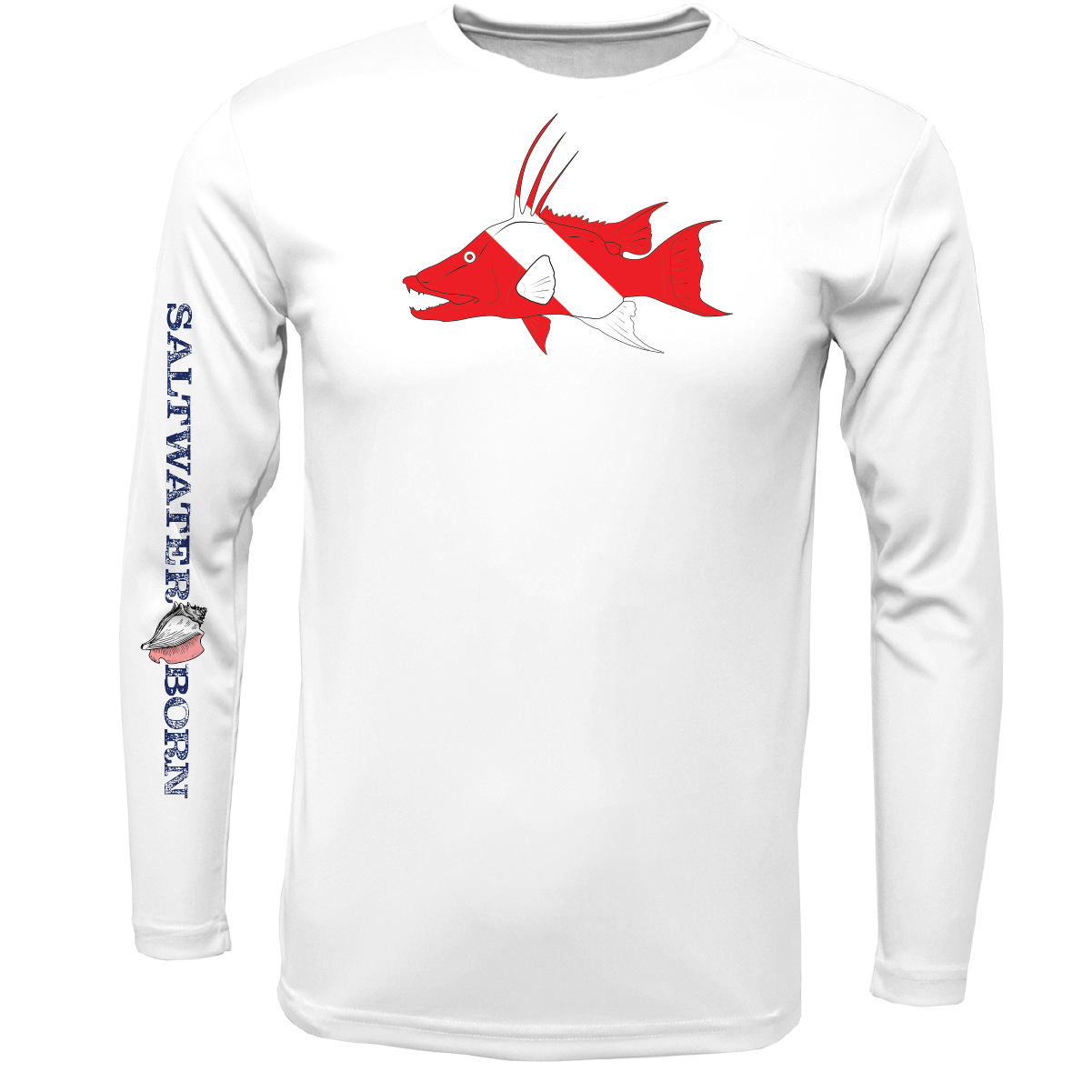 Key West, FL Hogfish Diver Men's Long Sleeve UPF 50+ Dry-Fit Shirt