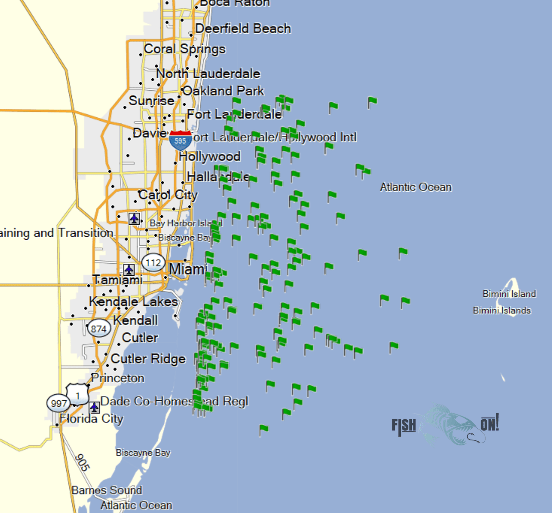 Lieux de pêche à Miami - Statistiques de pêche en haute mer