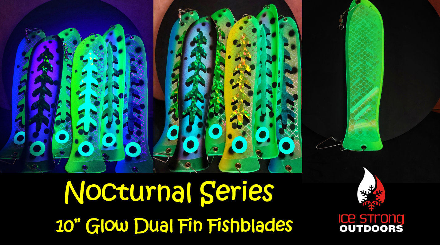 10" Glow Dual Fin Fishblade