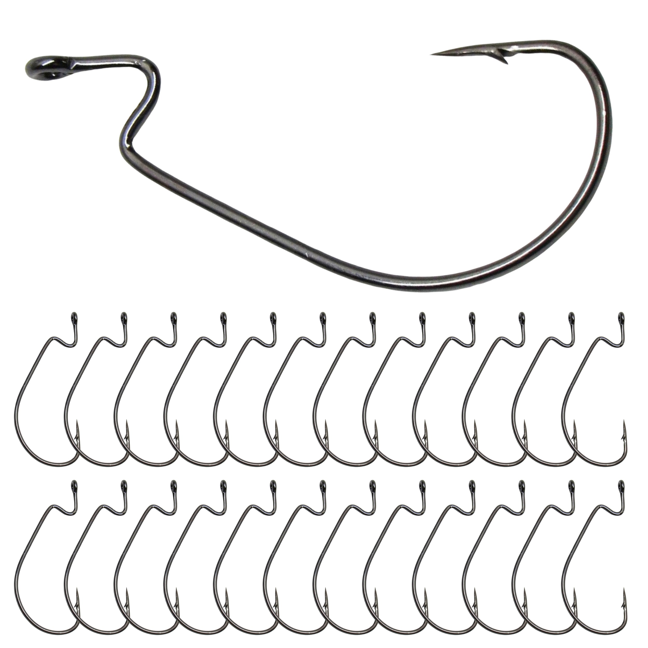 Hameçons à ver décalés EWG de Reaction Tackle (paquet de 25)
