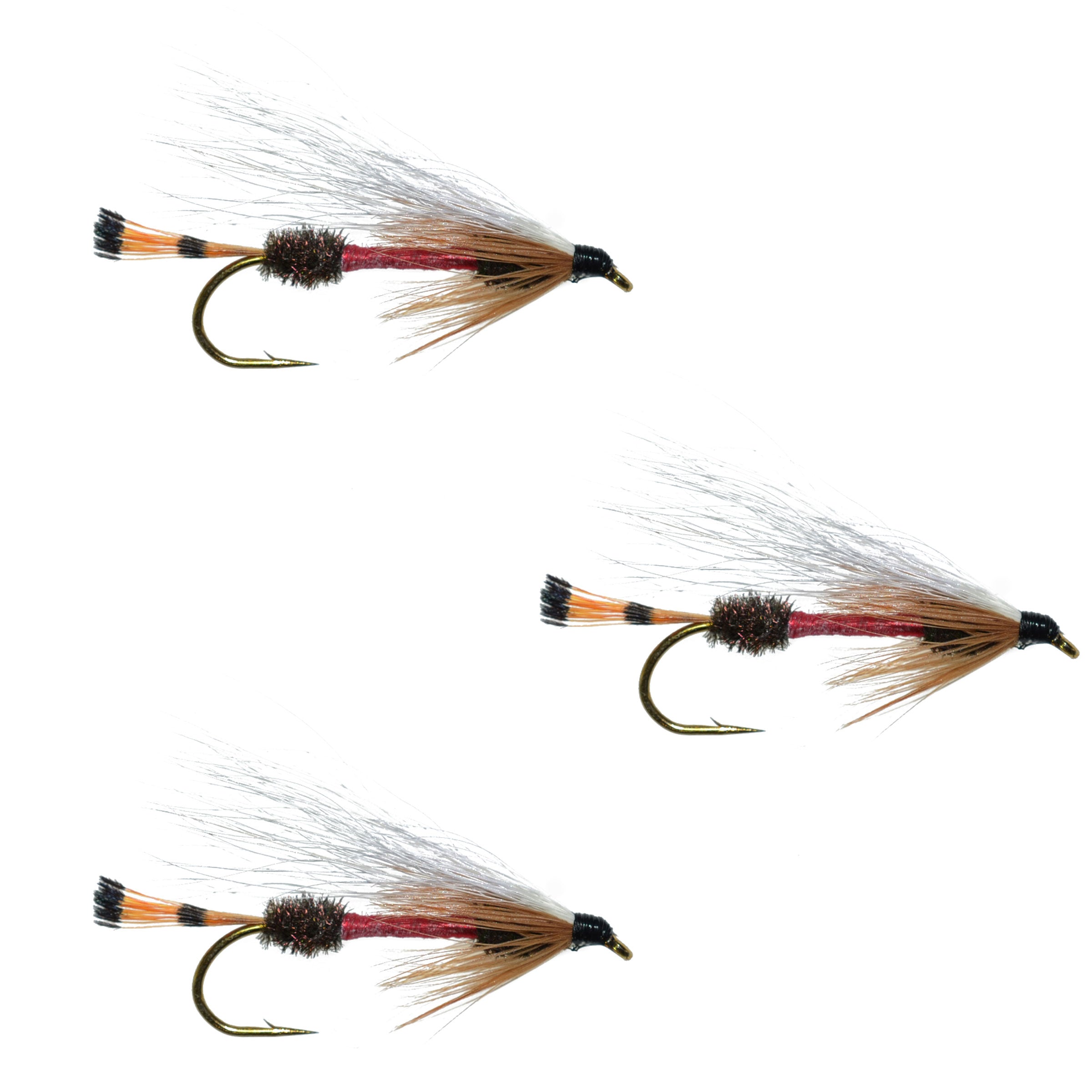 Paquete de 3 moscas de streamer clásicas Royal Coachman Bucktail - Anzuelo tamaño 4