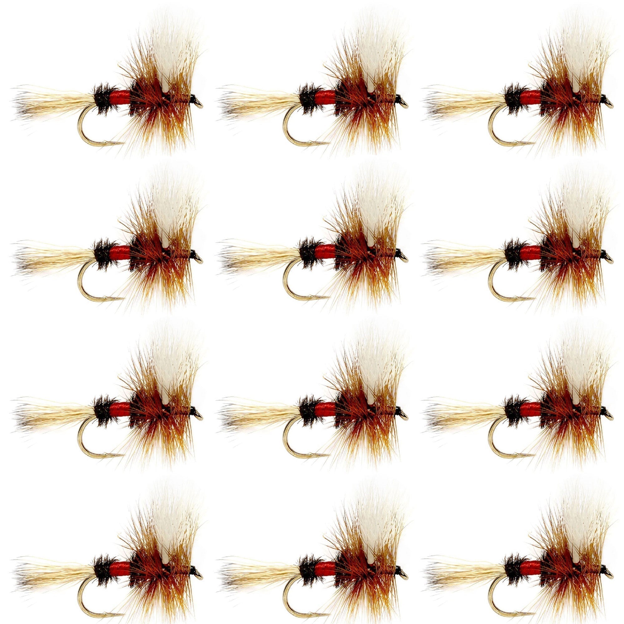 Royal Wulff Classic Trout Dry Fly Fishing Flies - Set of 12 Flies Size 14 - One Dozen