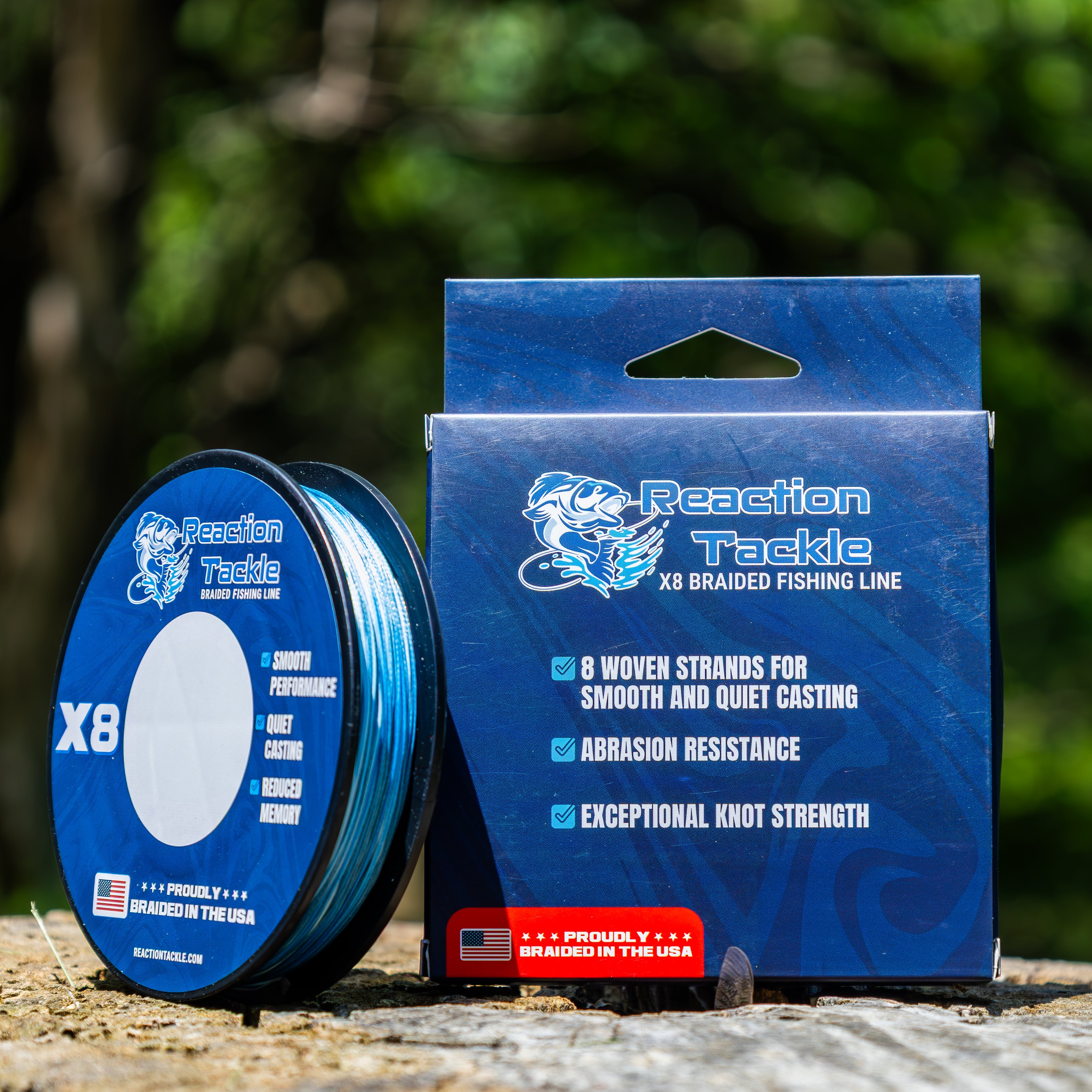Línea de pesca Reaction Tackle TRENZADA EN EE. UU. - 8X - NUEVA