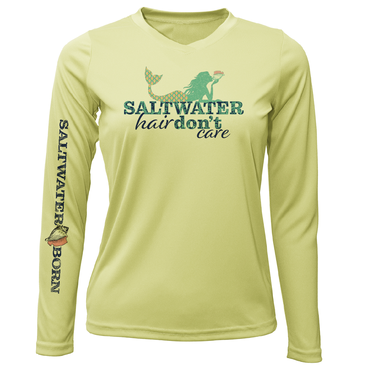 Siesta Key "Saltwater Hair...Don't Care" Long Sleeve UPF 50+ Dry-Fit Shirt