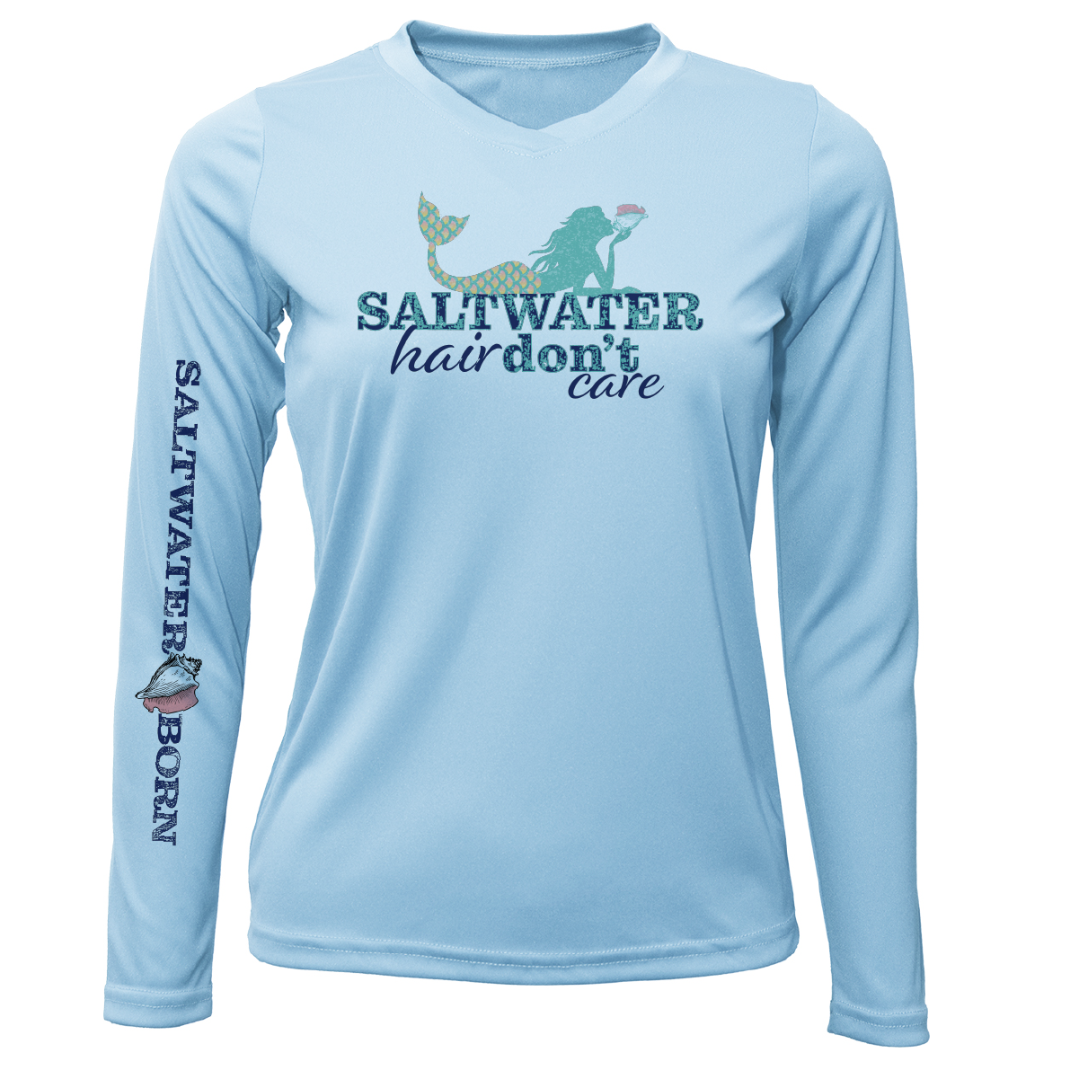 Siesta Key "Saltwater Hair...Don't Care" Long Sleeve UPF 50+ Dry-Fit Shirt