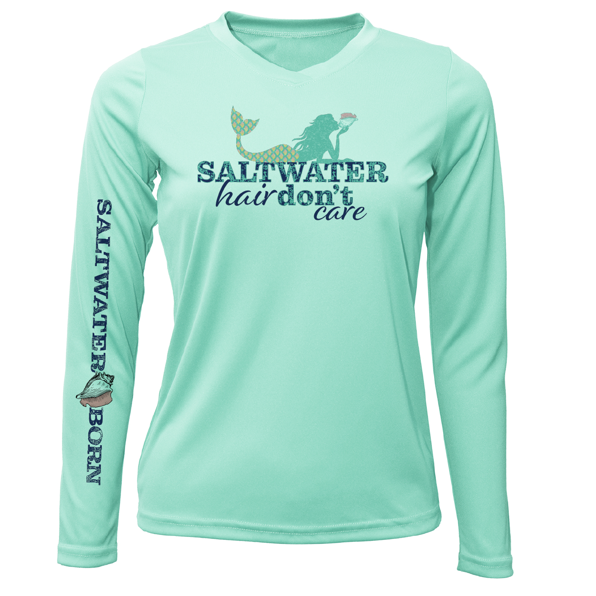 Siesta Key "Saltwater Hair...Don't Care" Long Sleeve UPF 50+ Dry-Fit Shirt
