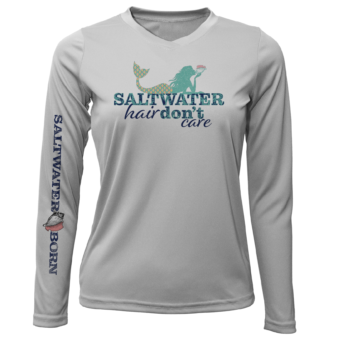 Siesta Key "Saltwater Hair...Don't Care" Long Sleeve UPF 50+ Dry-Fit Shirt
