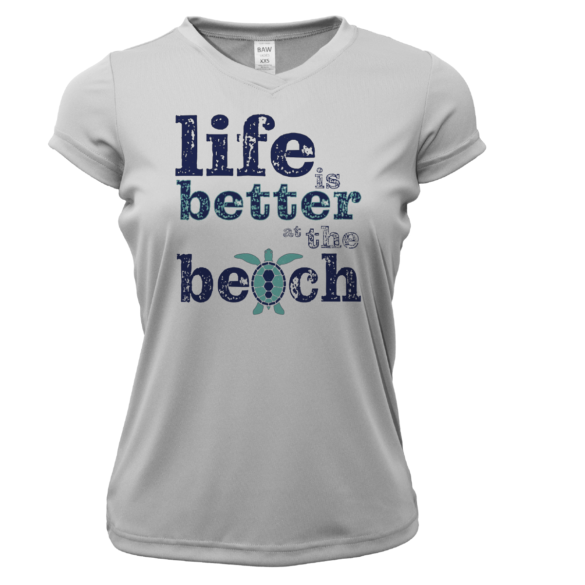 Pensacola, FL "Life Is Better At The Beach" Turtle Women's Short Sleeve UPF 50+ Dry-Fit Shirt