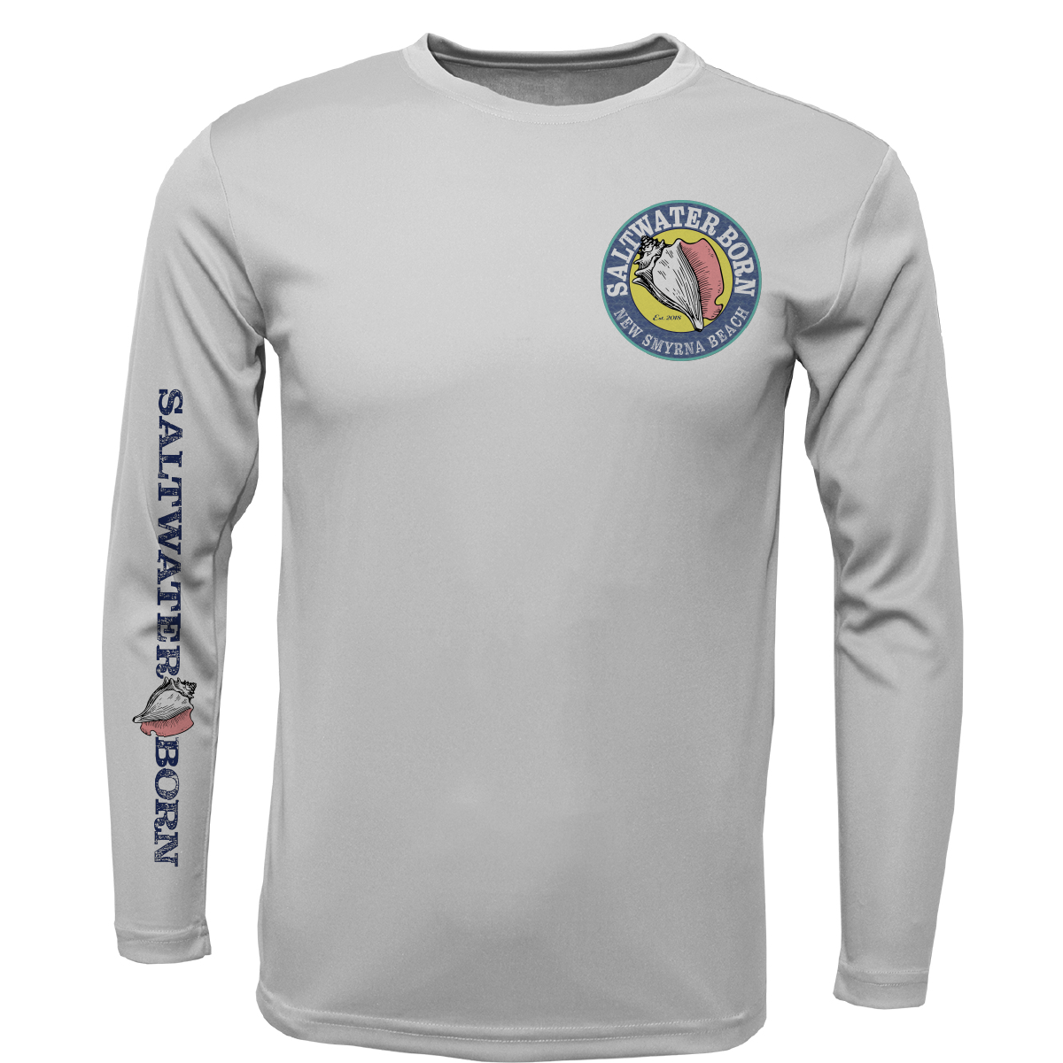 New Smyrna Beach, FL Logo Men's Long Sleeve UPF 50+ Dry-Fit Shirt