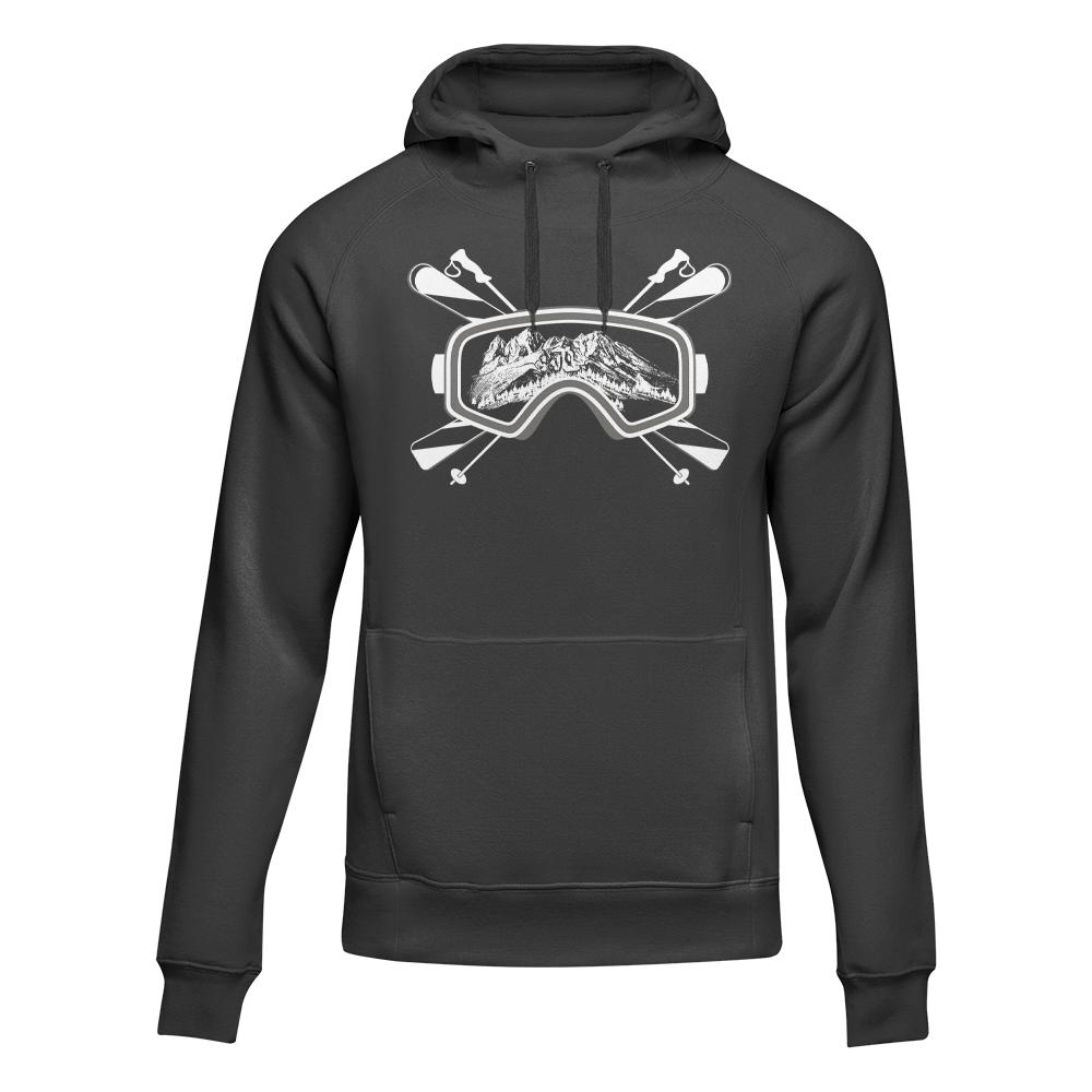 Sweat à capuche polaire pour adulte avec lunettes de ski