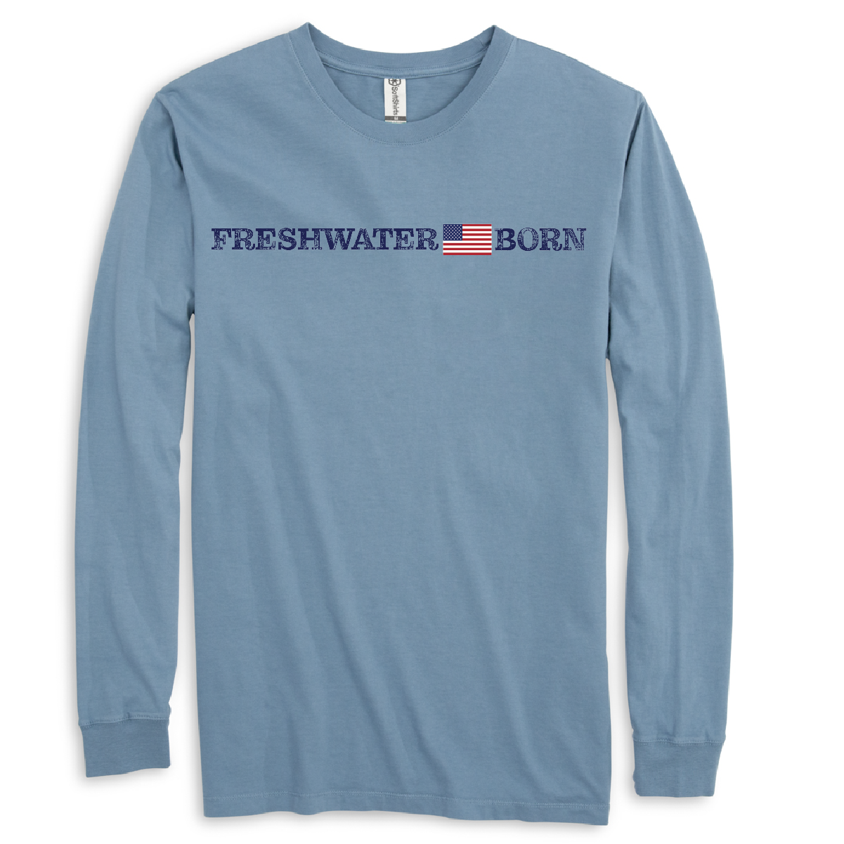 Freshwater Born Linear Logo Women's Cotton Long Sleeve Shirt