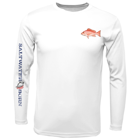 Snapper on Chest Long Sleeve UPF 50+ Dry-Fit Shirt