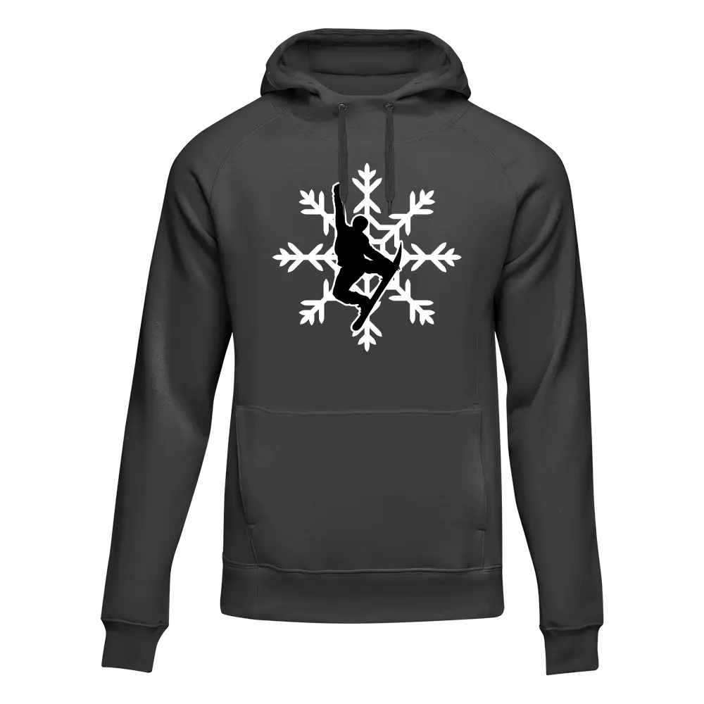 Sweat à capuche polaire pour adulte motif flocon de neige pour snowboard