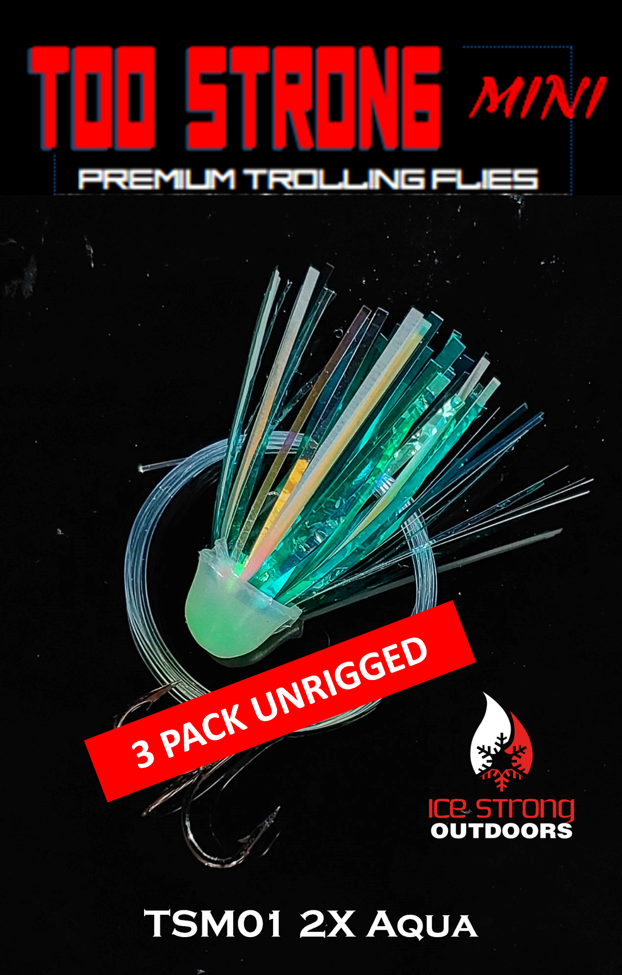 Mouches miniatures pour la pêche à la traîne - Paquet de 3 non montées