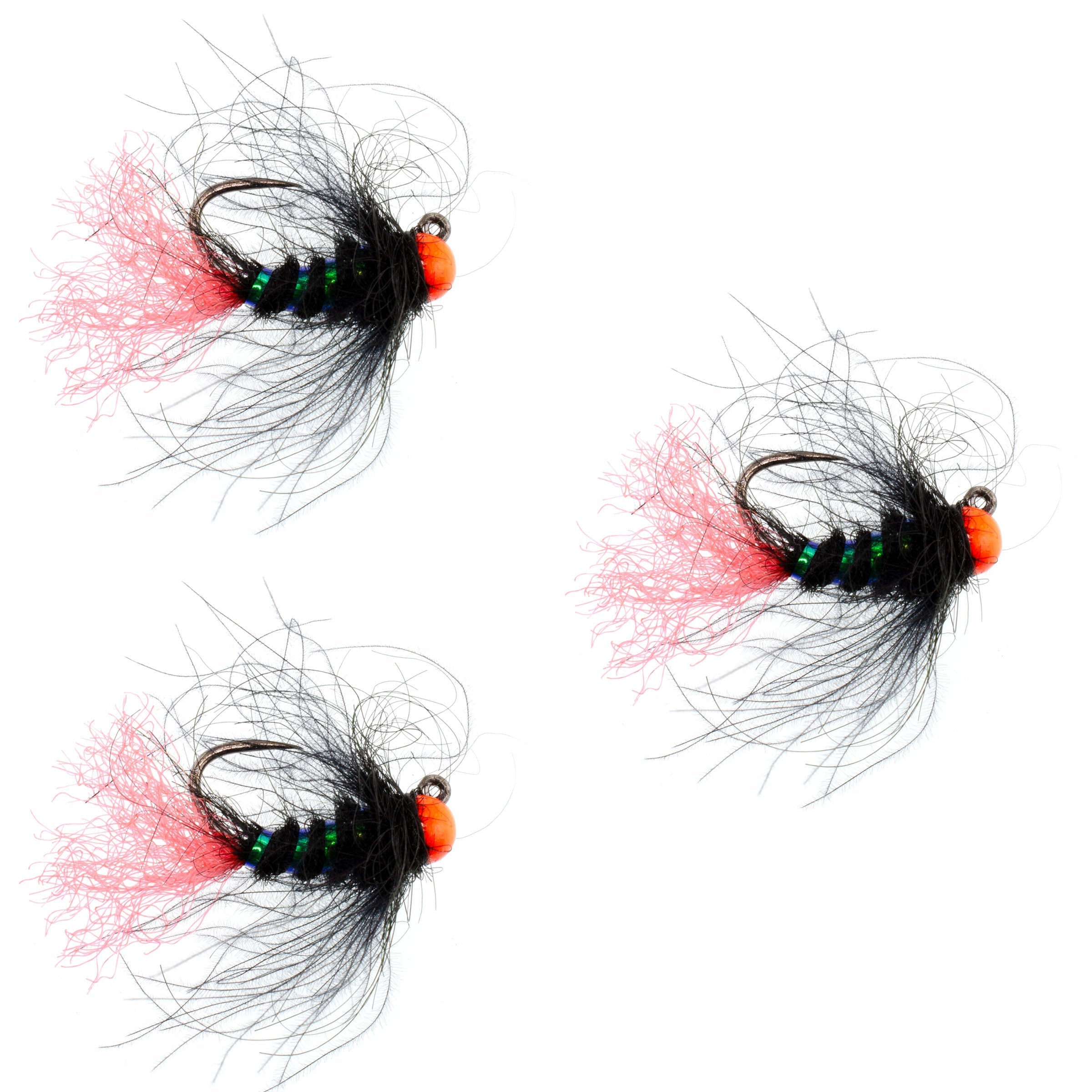 Paquete de 3 anzuelos de tungsteno con cuentas calientes, tácticos, con soplete, para ninfa checa, para pesca con mosca europea (anzuelo tamaño 16)
