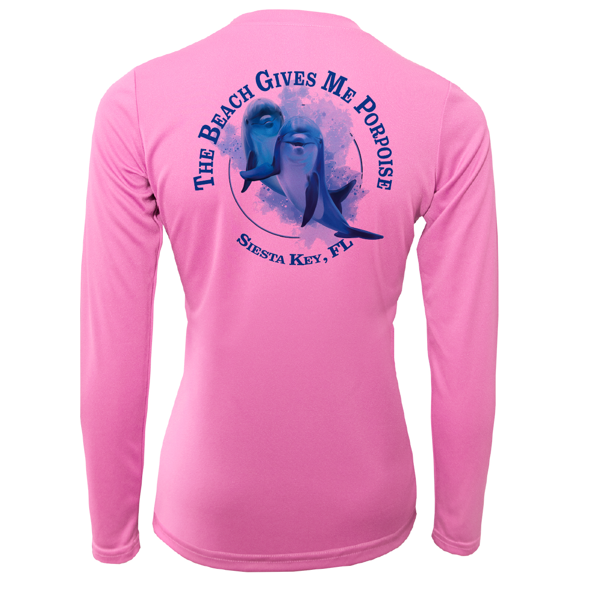 Siesta Key "The Beach Gives me Porpoise" Women's Long Sleeve UPF 50+ Dry-Fit Shirt