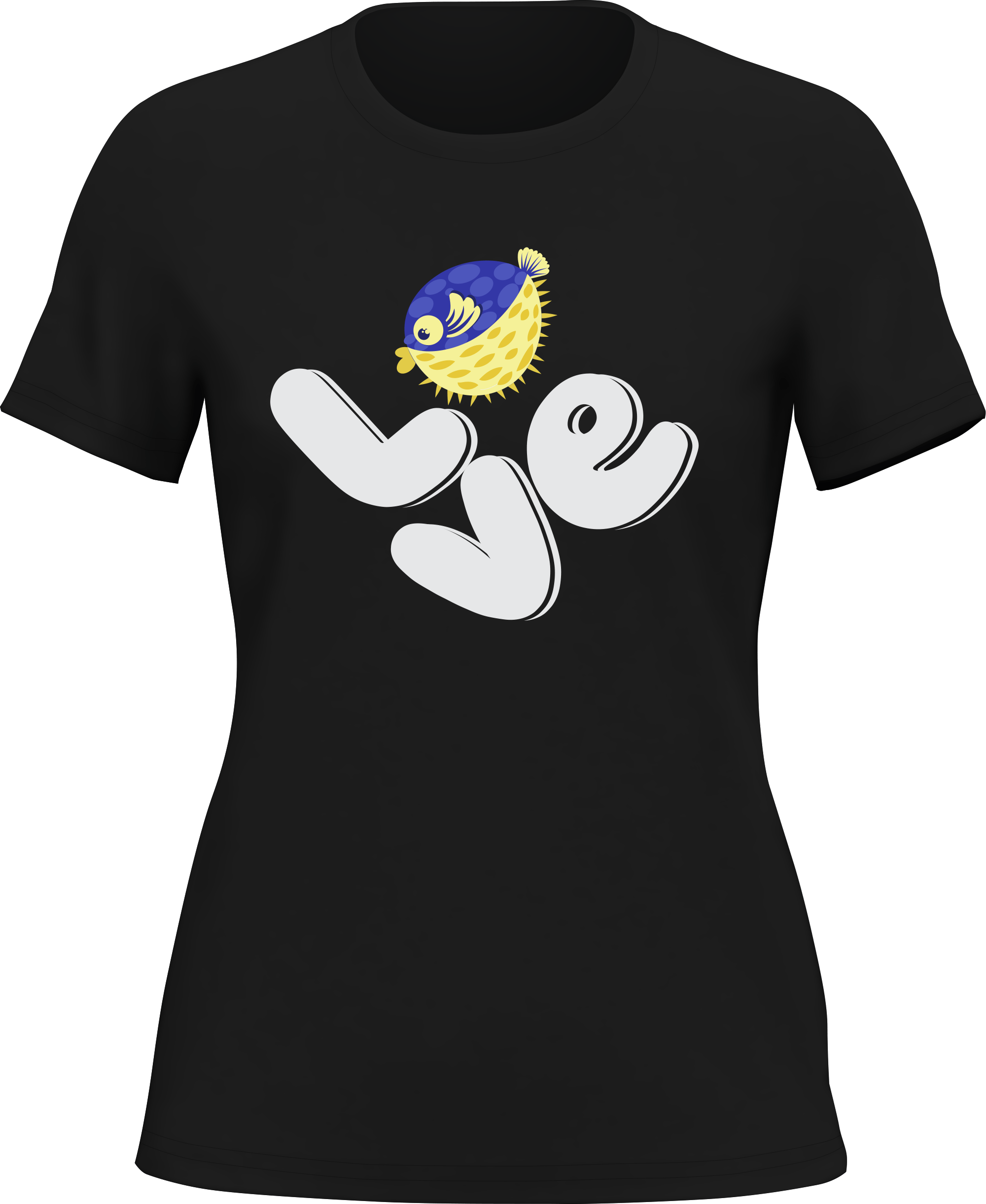 T-shirt « Love Fishing » bleu « Blowfish Globe » pour femme