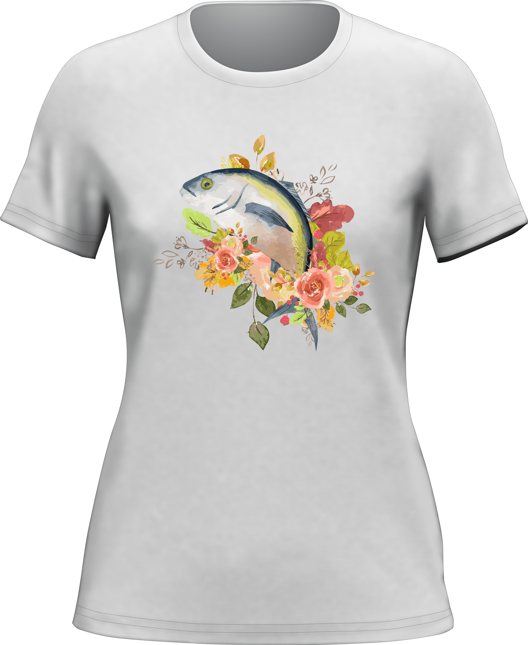 T-shirt à fleurs de pêche pour femme
