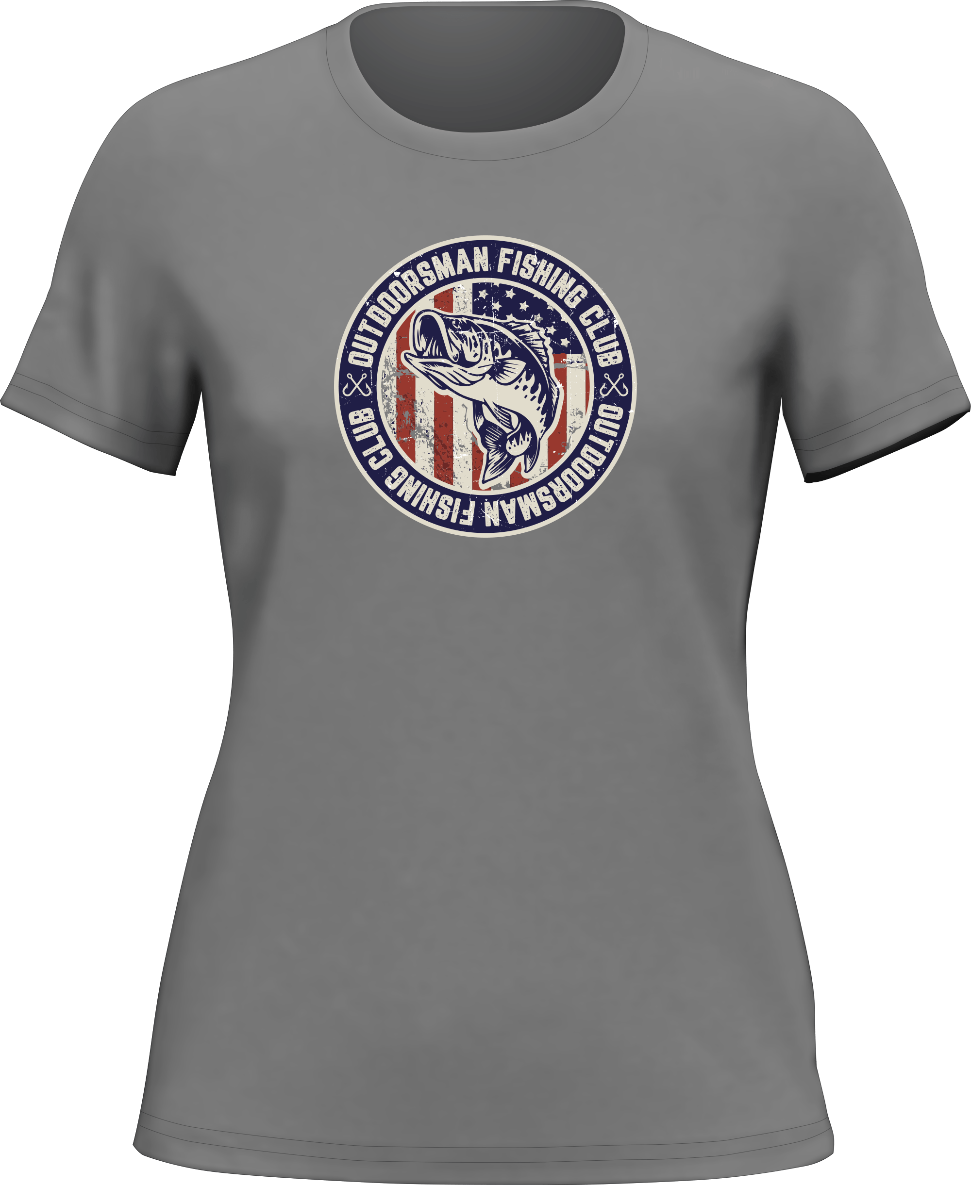 Outdoorsman Fishing Club Patriotic T-Shirt for Women