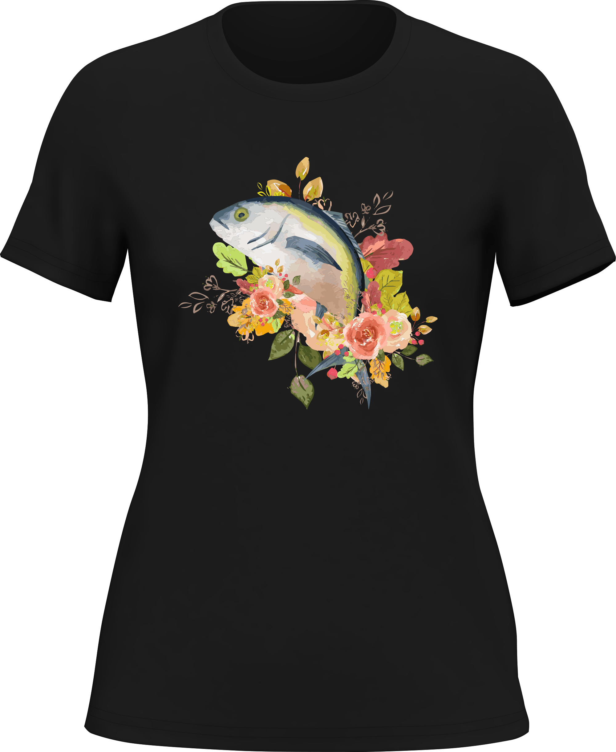 T-shirt à fleurs de pêche pour femme