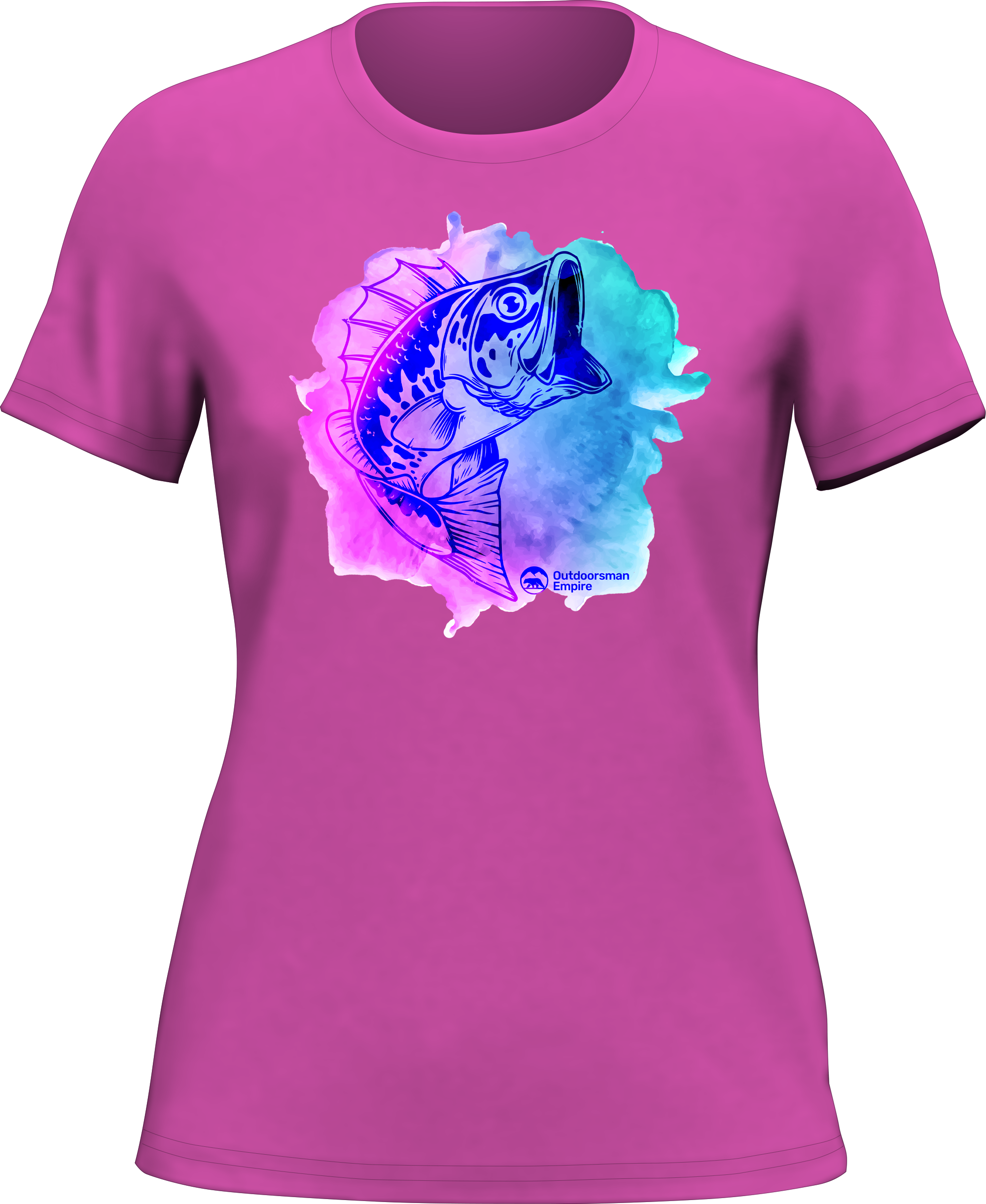 Watercolor Fishing T-Shirt for Women