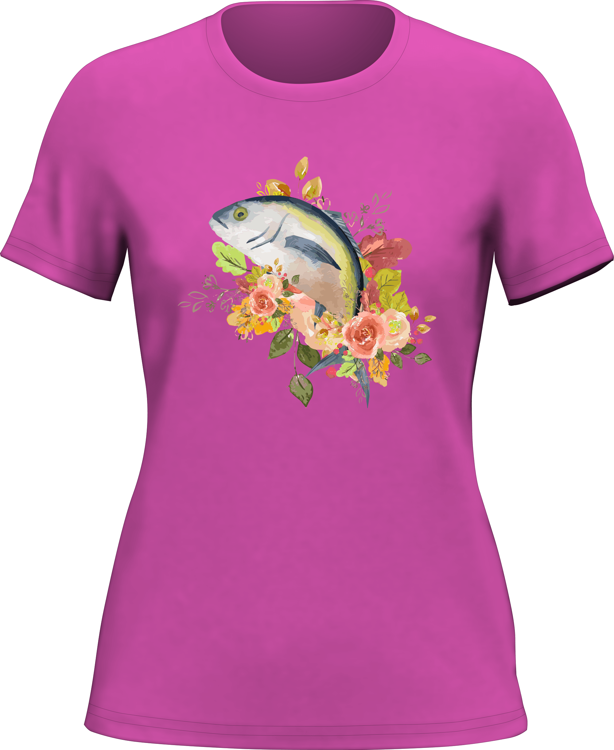 T-shirt à fleurs de pêche pour femme