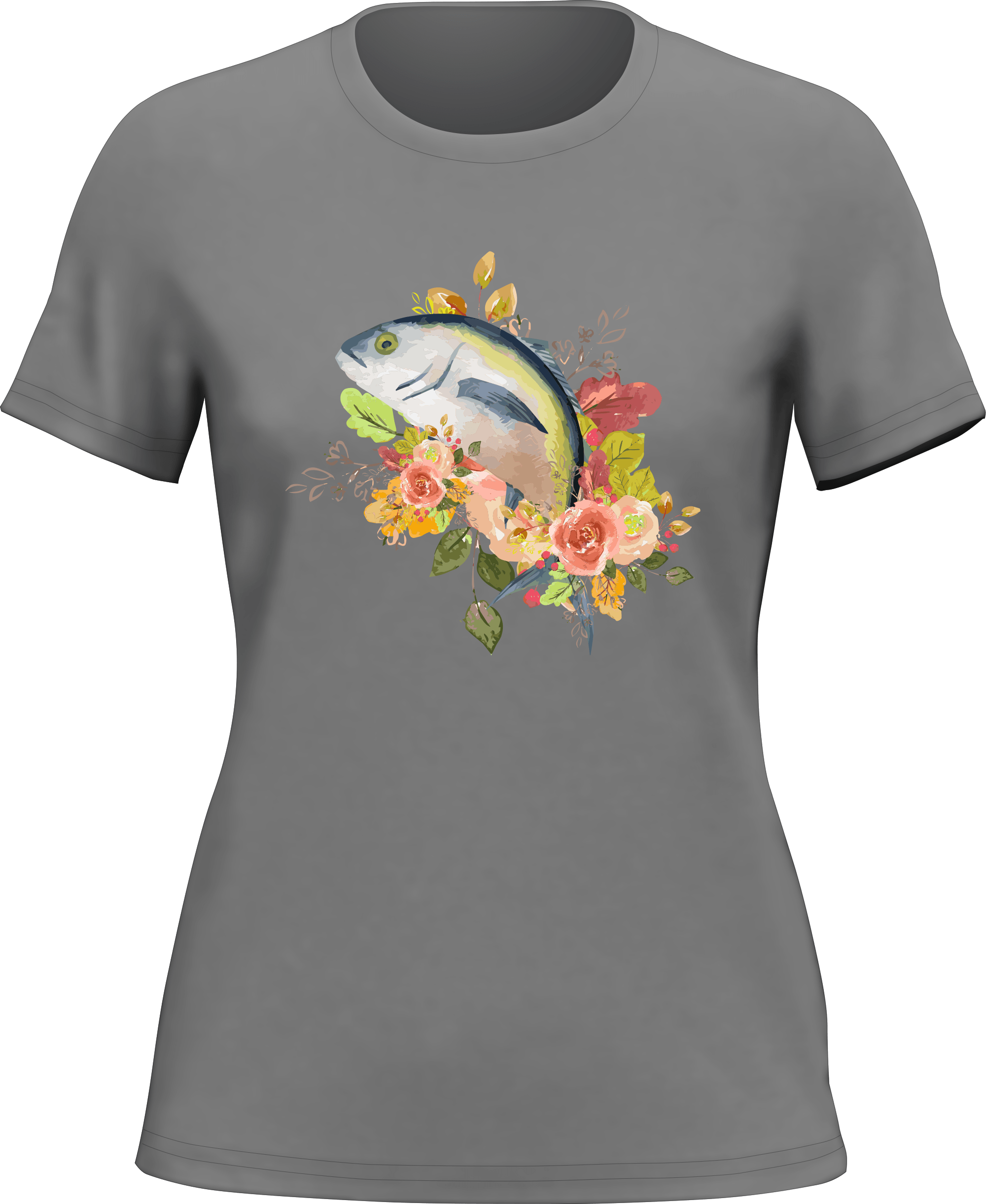 T-shirt à fleurs de pêche pour femme