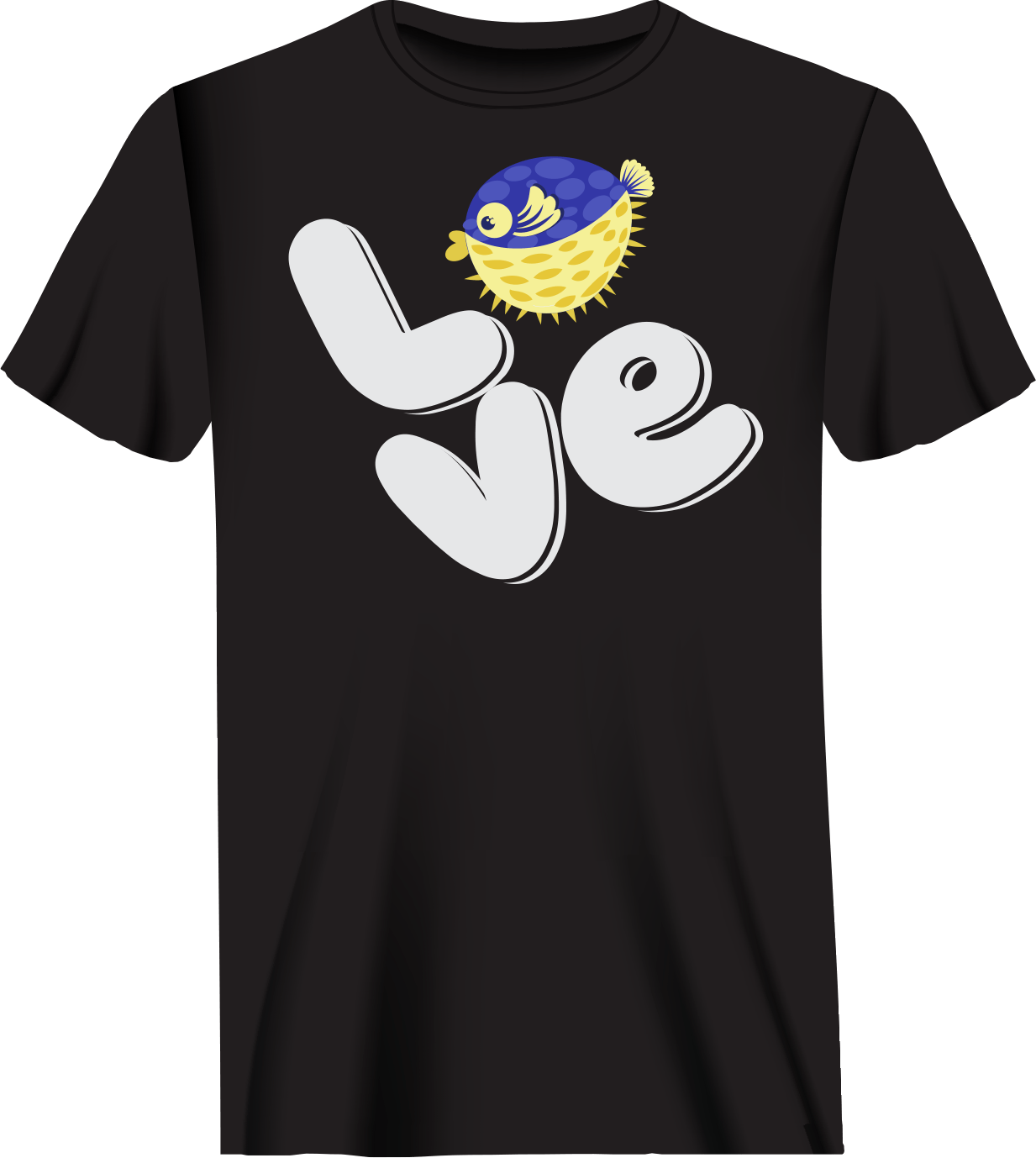 Camiseta para hombre con el globo azul "Love Fishing"