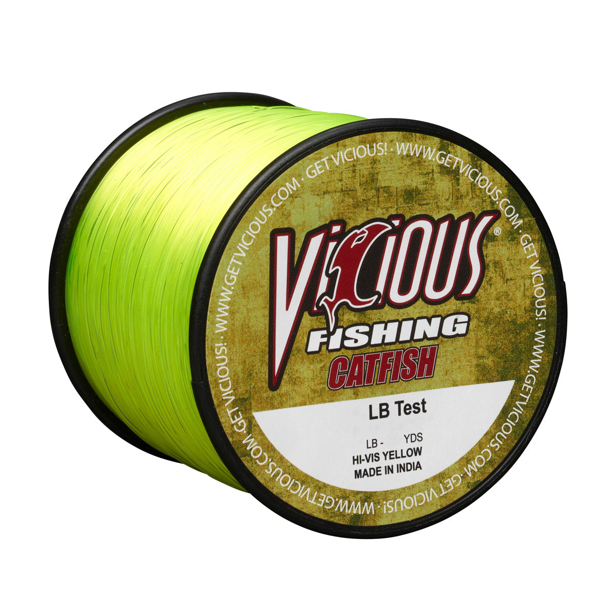 Monofilament jaune haute visibilité Vicious Catfish - Résistance 17 lb
