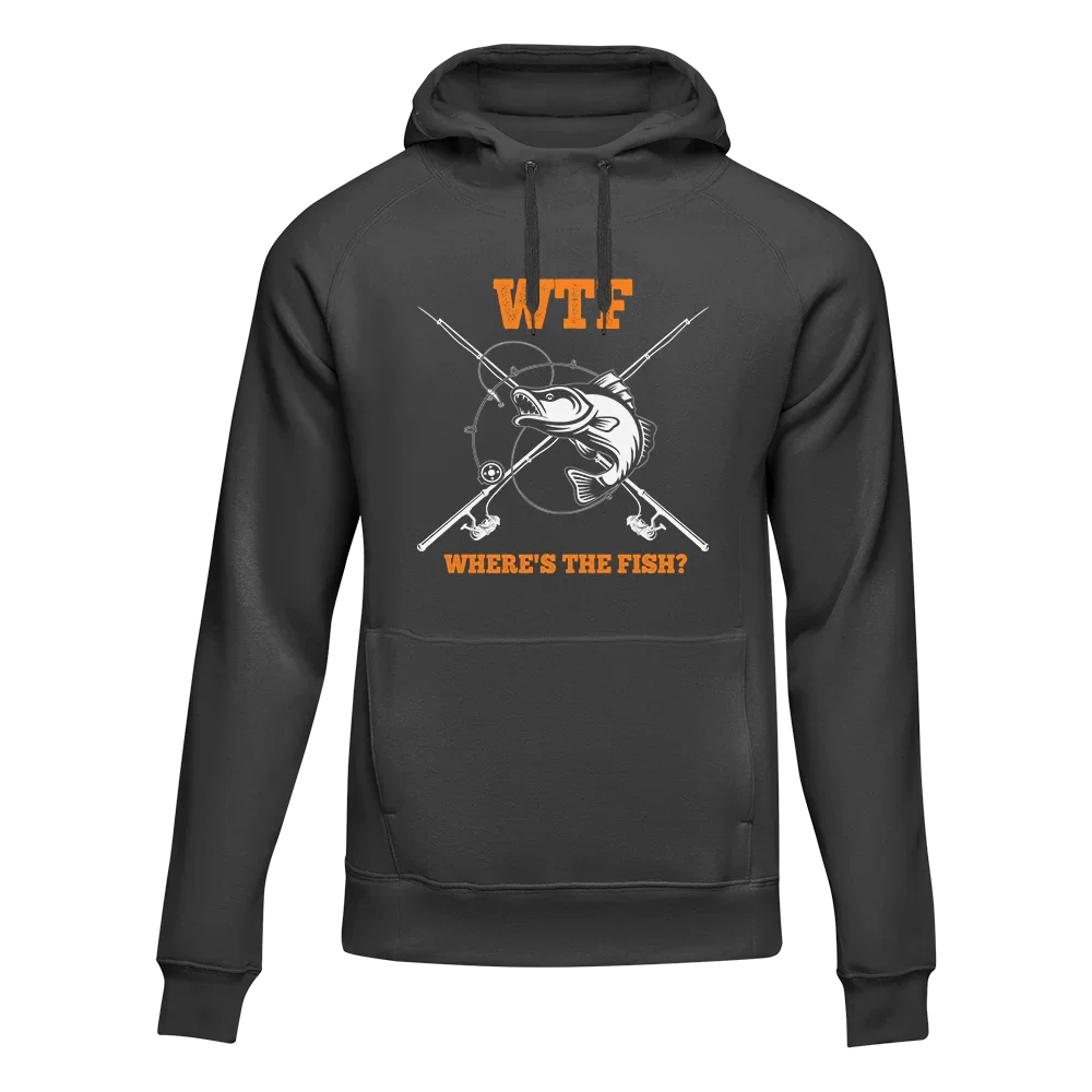 Sudadera unisex con capucha WTF ¿Dónde está el pez?