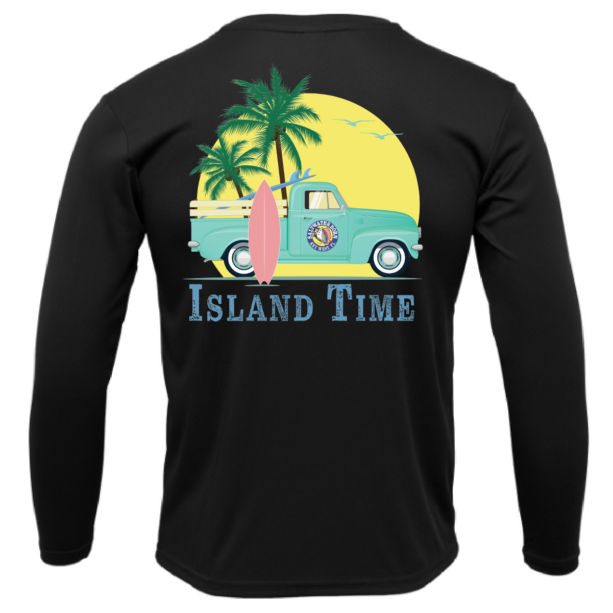Key West, FL Island Time Men's Long Sleeve UPF 50+ Dry-Fit Shirt