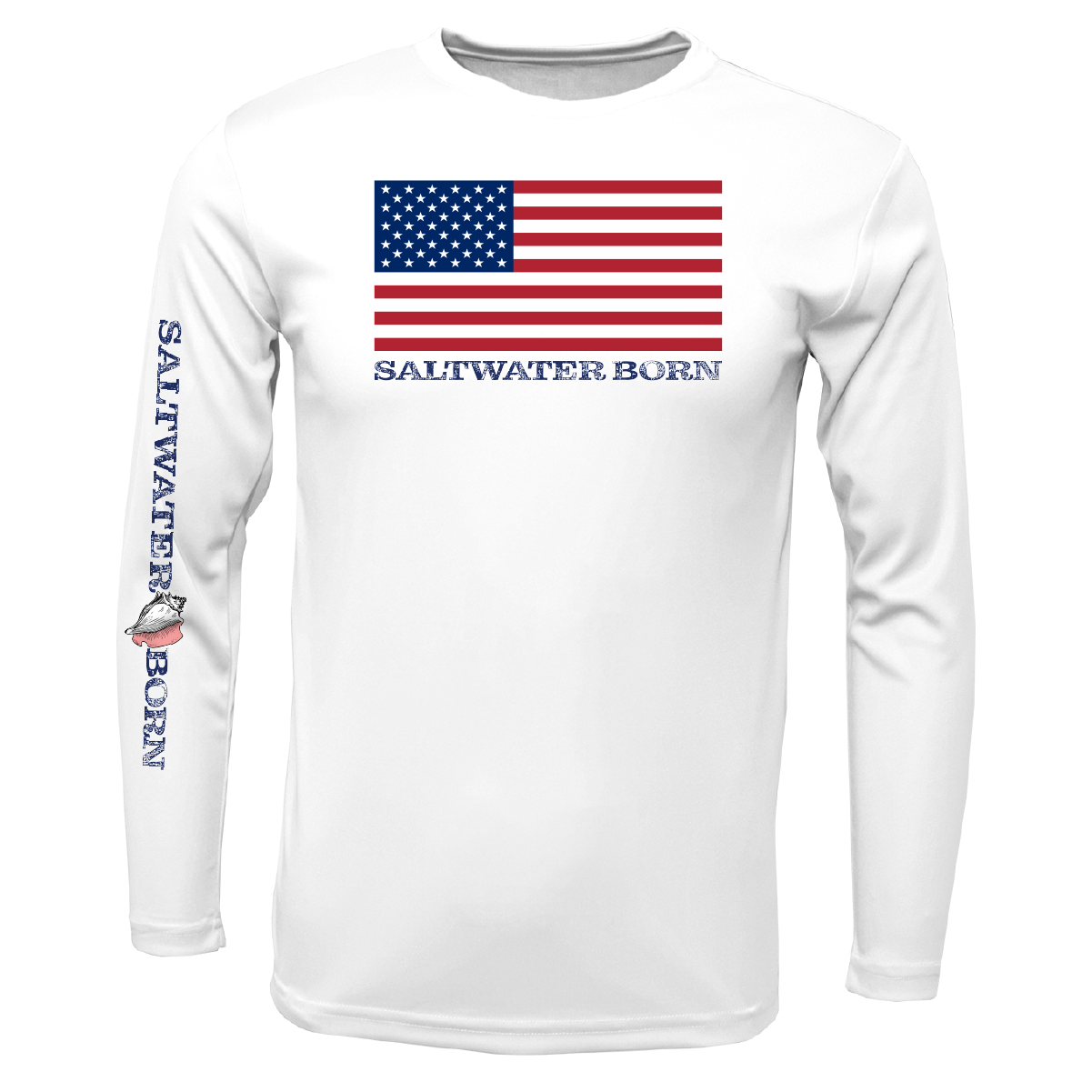 American Flag Boy's Long Sleeve UPF 50+ Dry-Fit Shirt