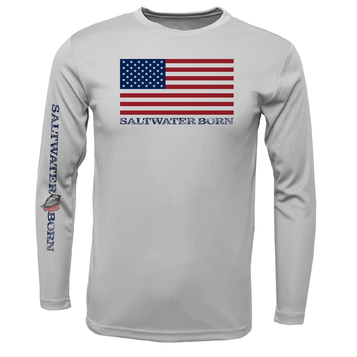 American Flag Boy's Long Sleeve UPF 50+ Dry-Fit Shirt
