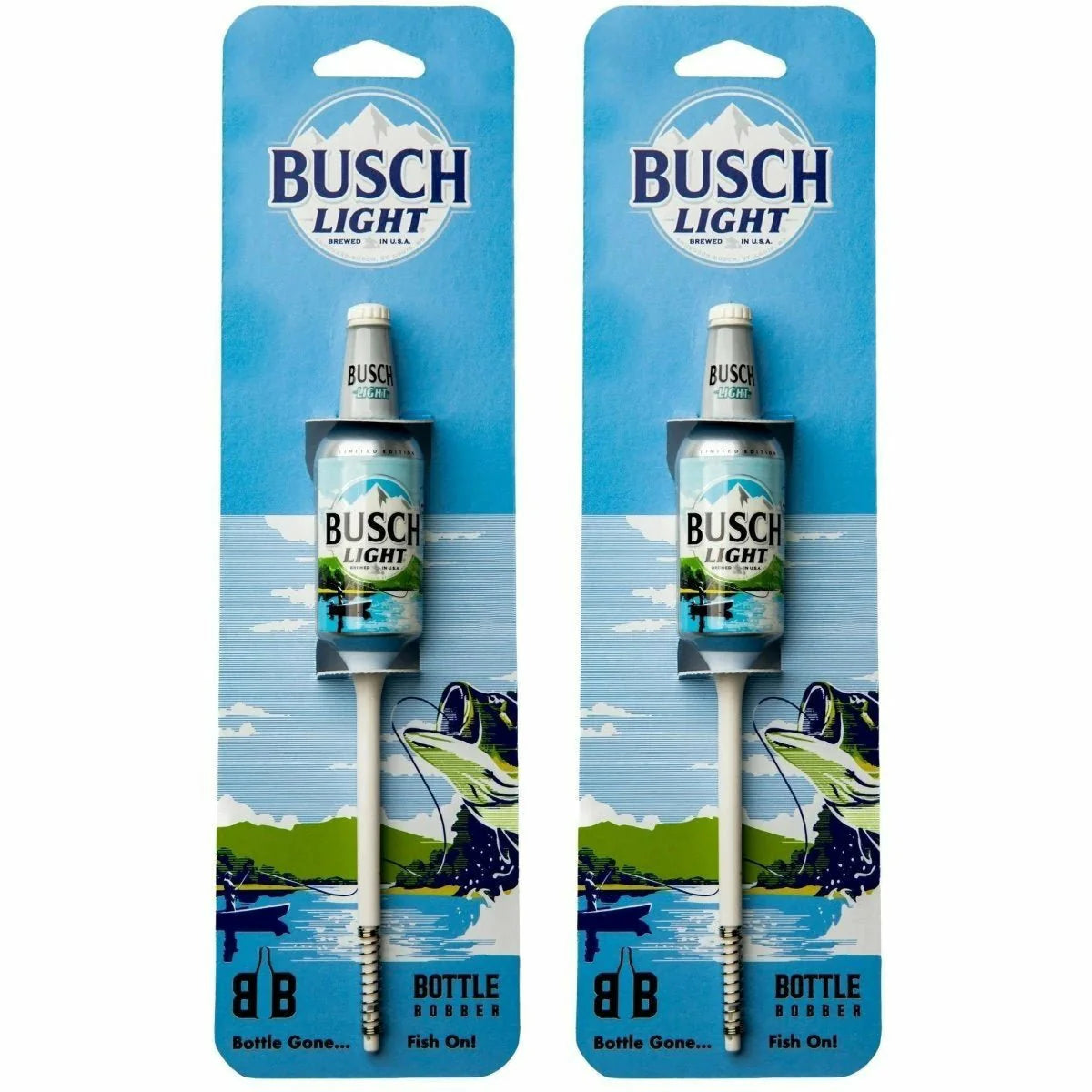 Busch Light Fishing Bobbers (2 Pack) – Fully Functional Beer Bottle Lures – Funny Fishing Gift for Men