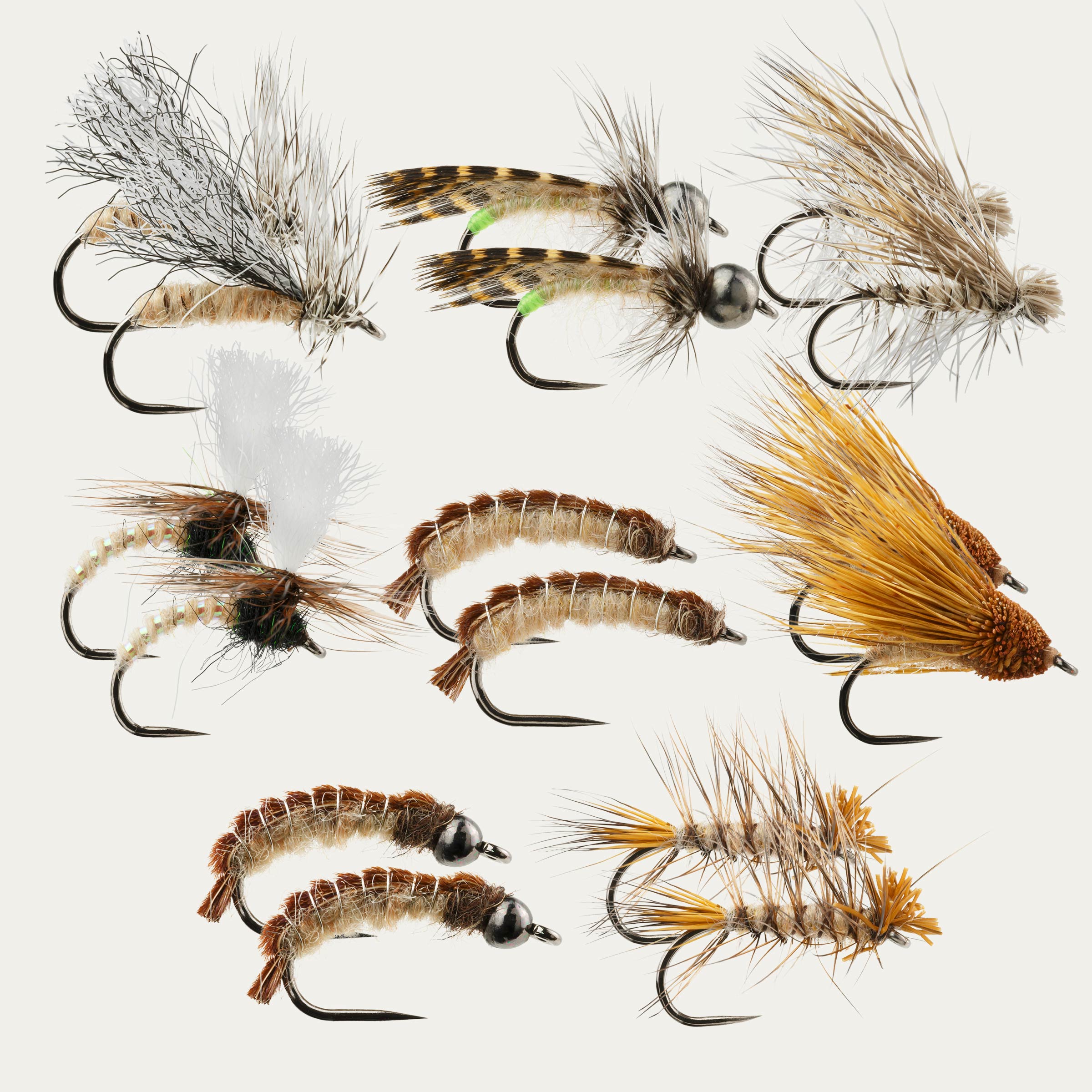Surtido de moscas Cinnamon Caddis BugCycle - Paquete de 16, sin muerte, Ahrex