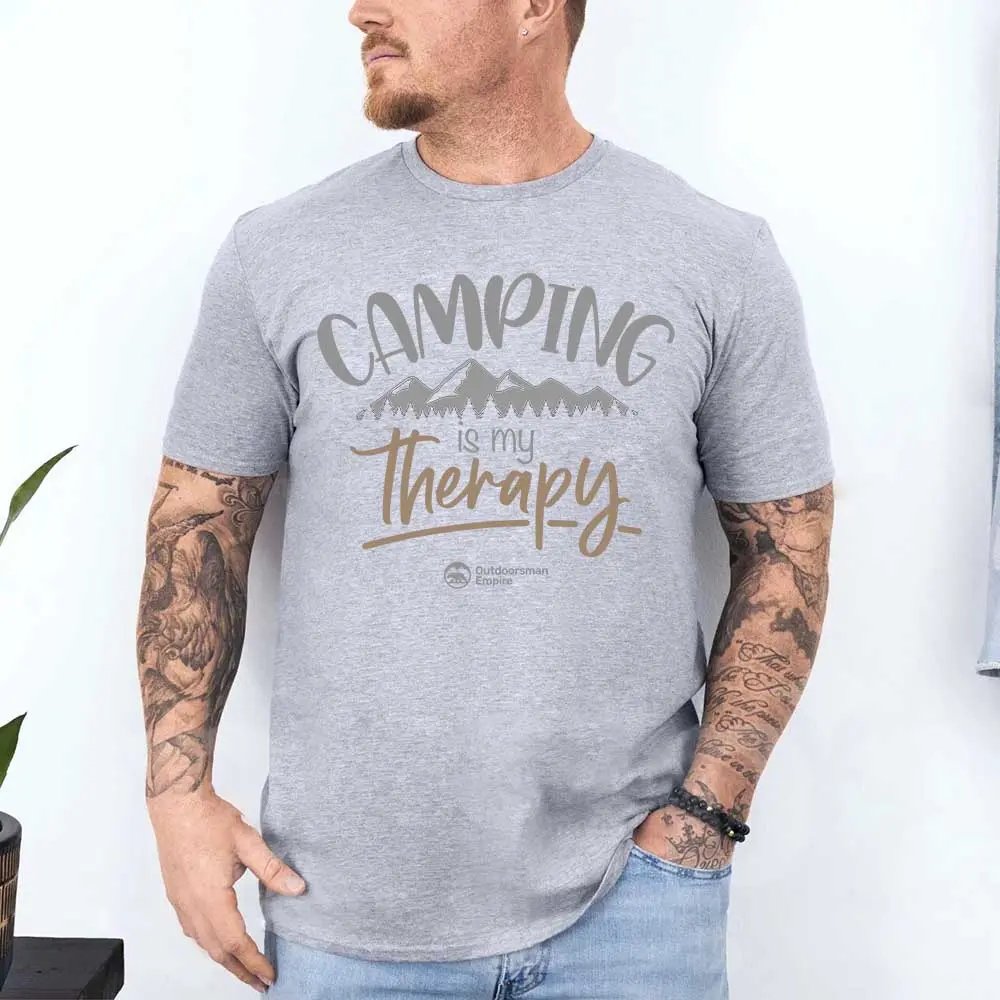 T-shirt « Le camping est ma thérapie » pour homme