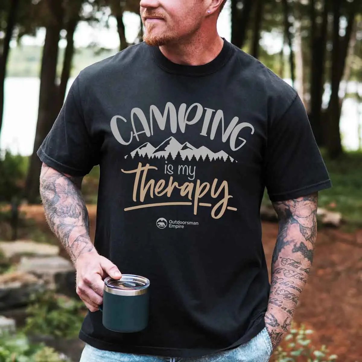 T-shirt « Le camping est ma thérapie » pour homme