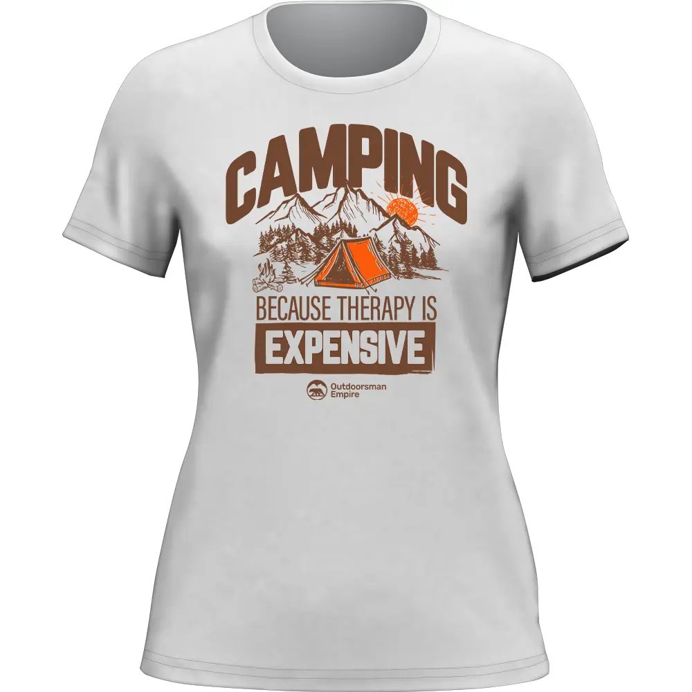 Camiseta "Camping No Caro" para mujer