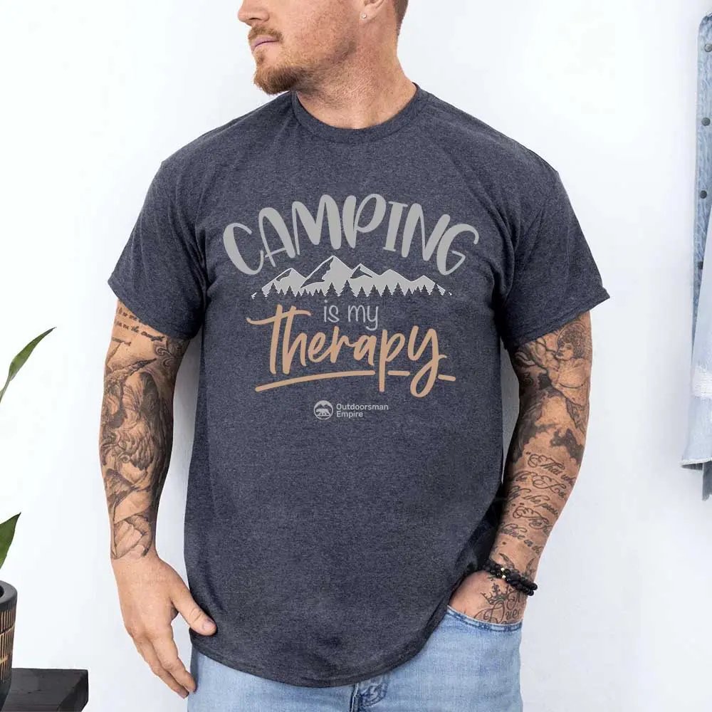 T-shirt « Le camping est ma thérapie » pour homme