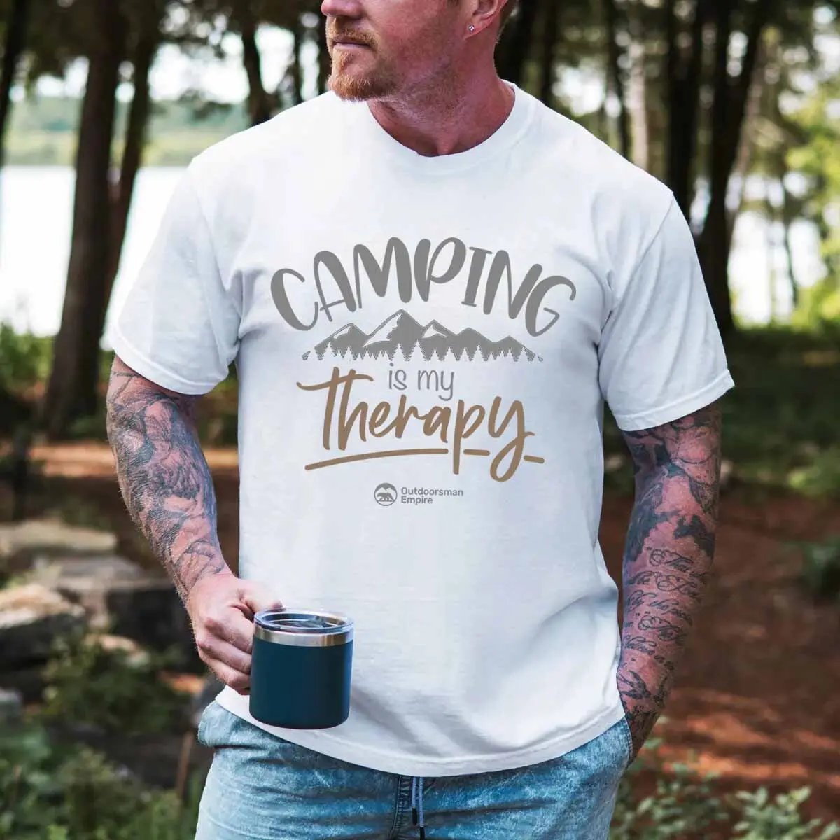 T-shirt « Le camping est ma thérapie » pour homme
