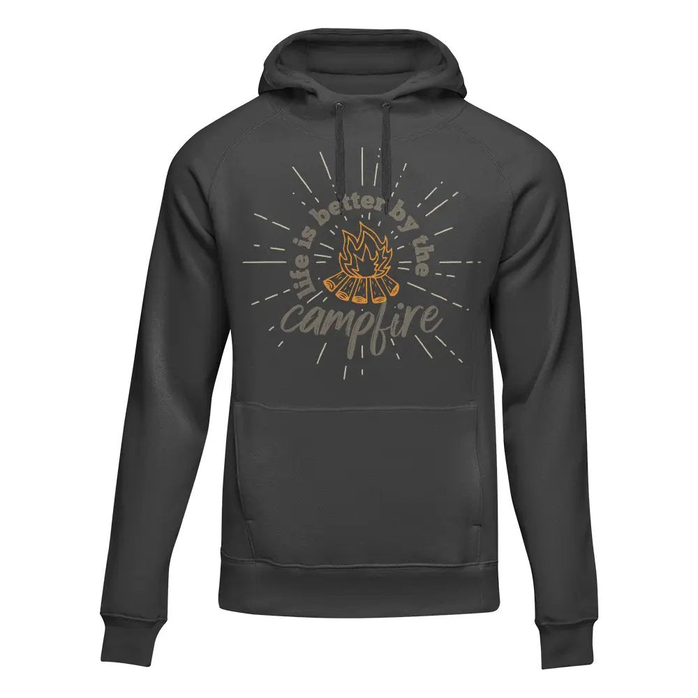 Sweat-shirt à capuche en polaire pour adulte « Life Is Better Campfire »