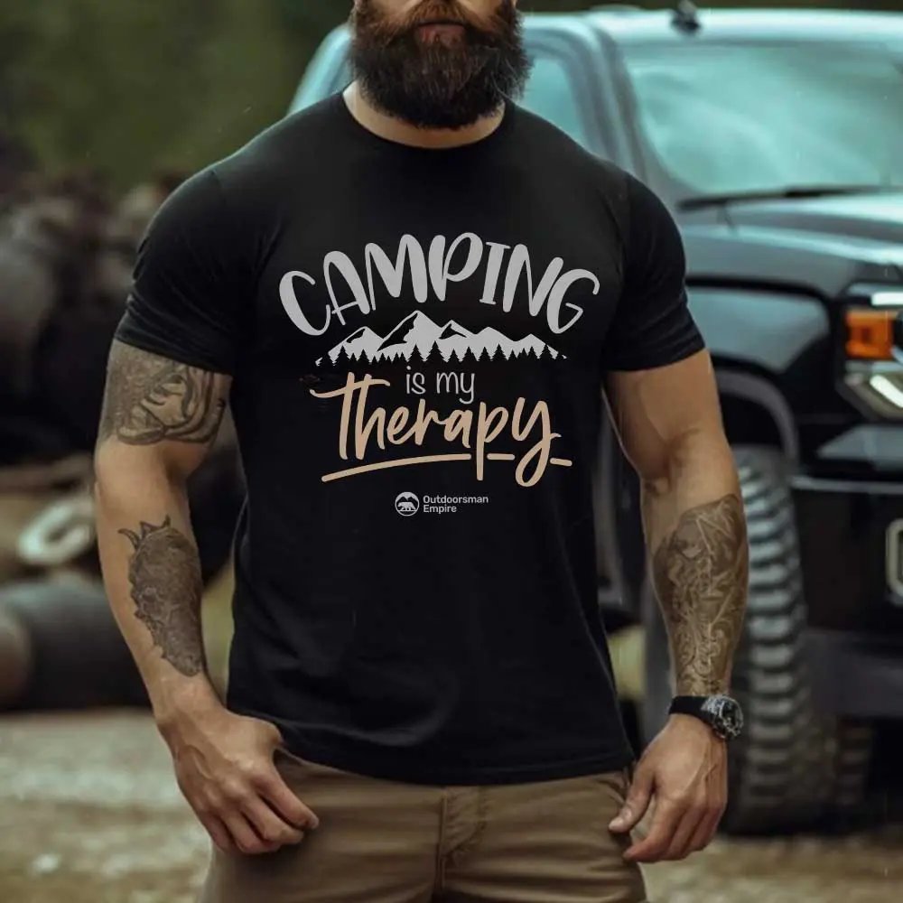 T-shirt « Le camping est ma thérapie » pour homme