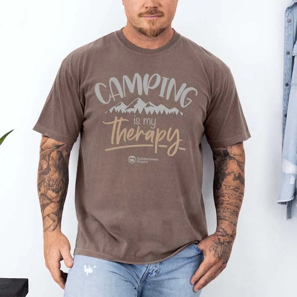 T-shirt « Le camping est ma thérapie » pour homme