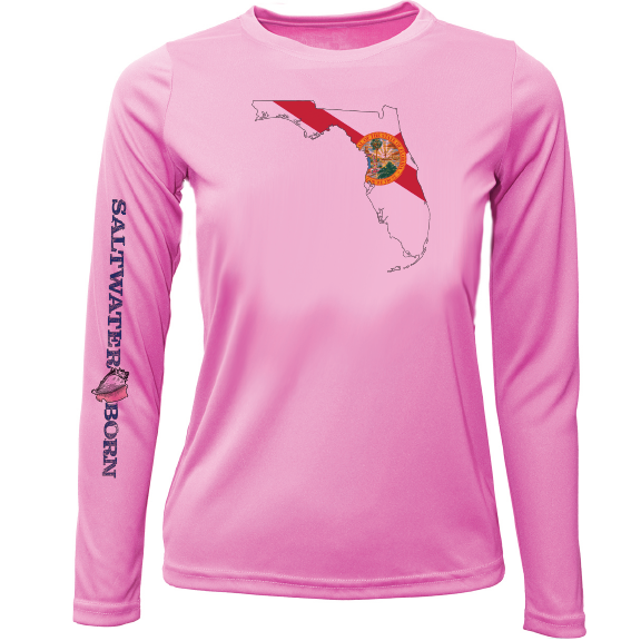 Key West, FL State of Florida Girl's Long Sleeve UPF 50+ Dry-Fit Shirt