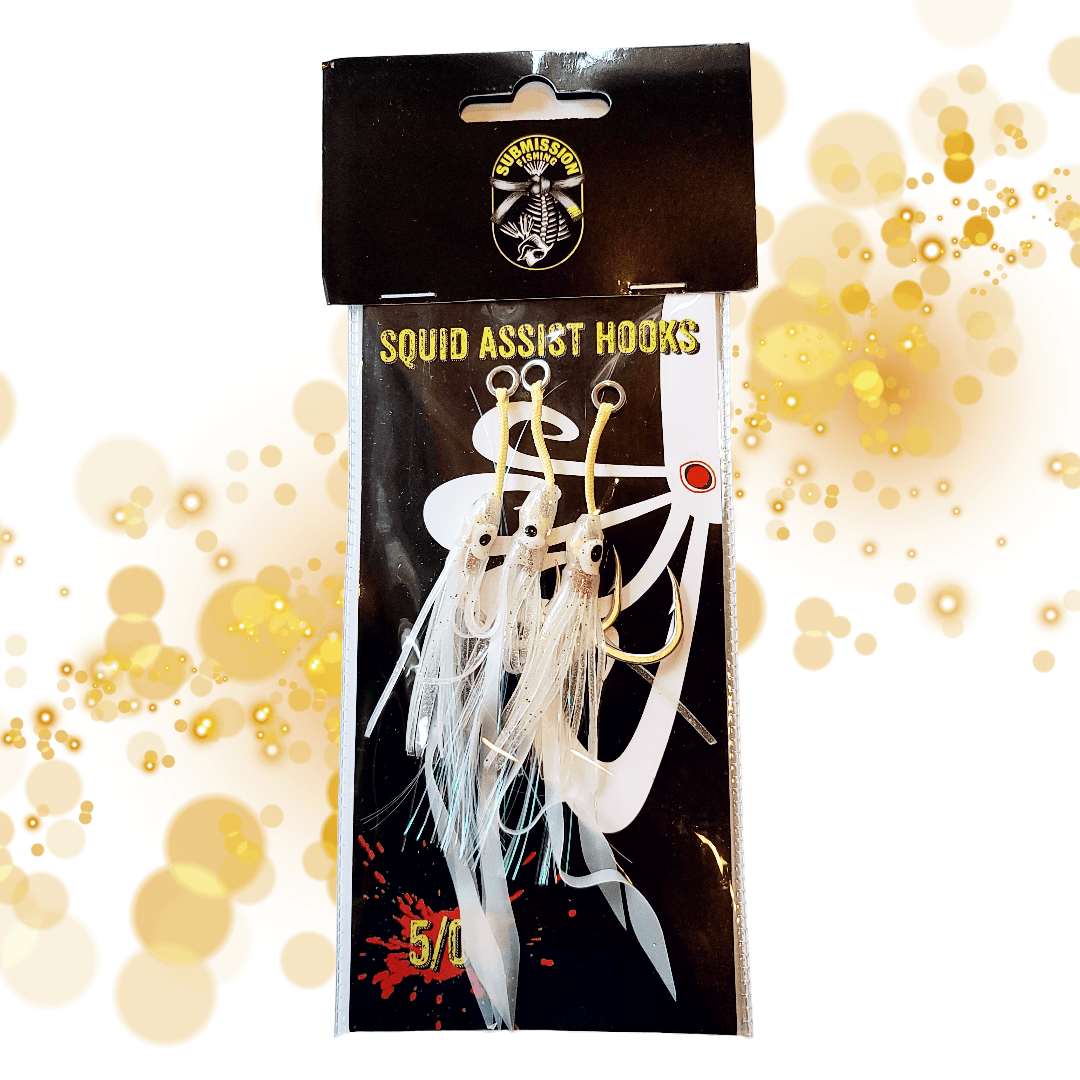 Submission Squid Assist Hooks: 10/0 and 5/0 Glow-in-the-Dark Assist Hooks