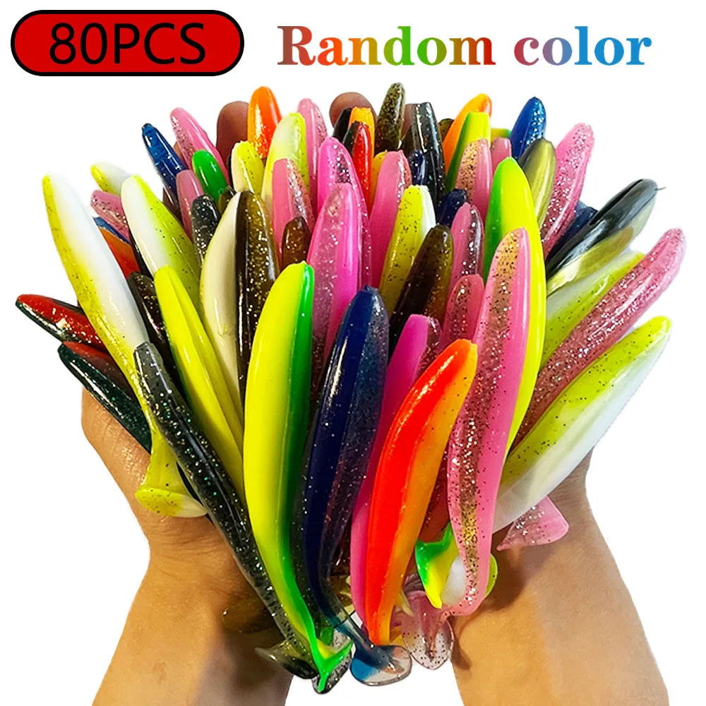 100pcs T-Tail Soft Bait Lure Kit Bobber Bargain