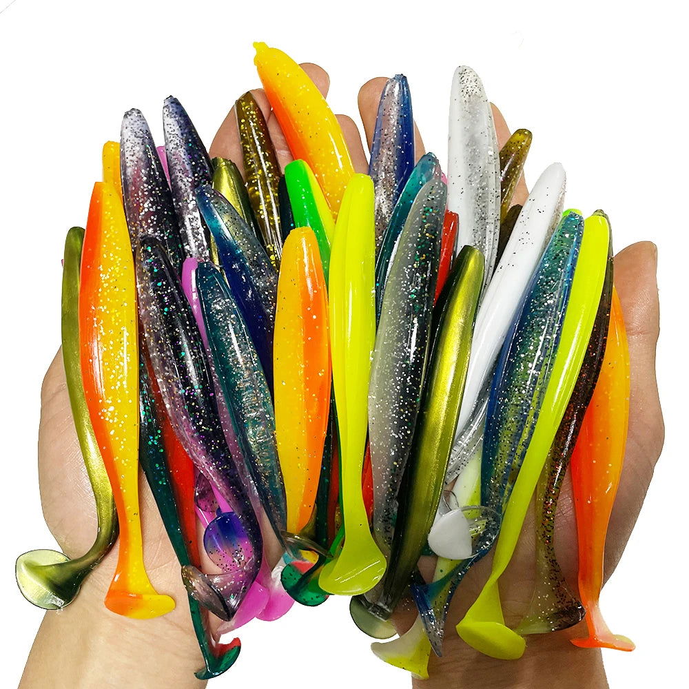 100pcs T-Tail Soft Bait Lure Kit Bobber Bargain