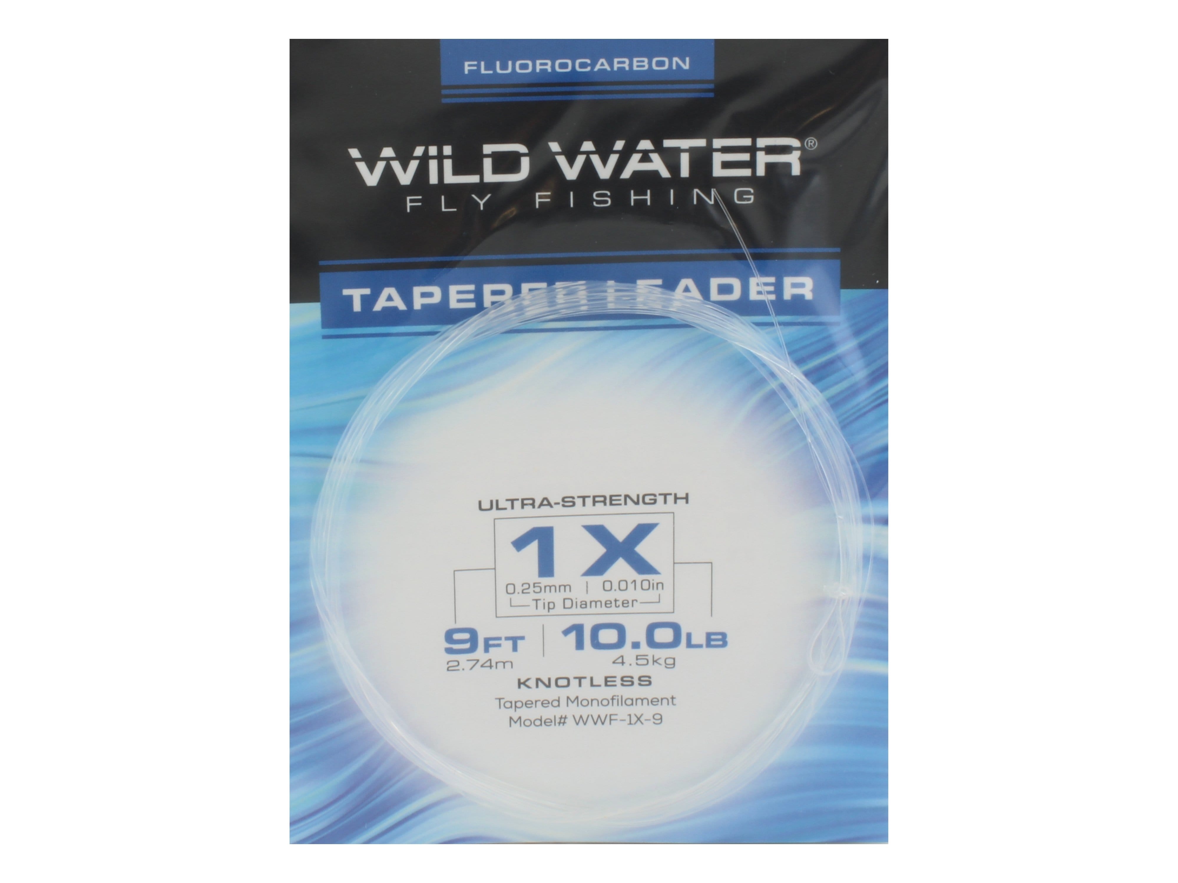 1X Líder de fluorocarbono, 9' | Paquete de 3 | Pesca con mosca en aguas bravas